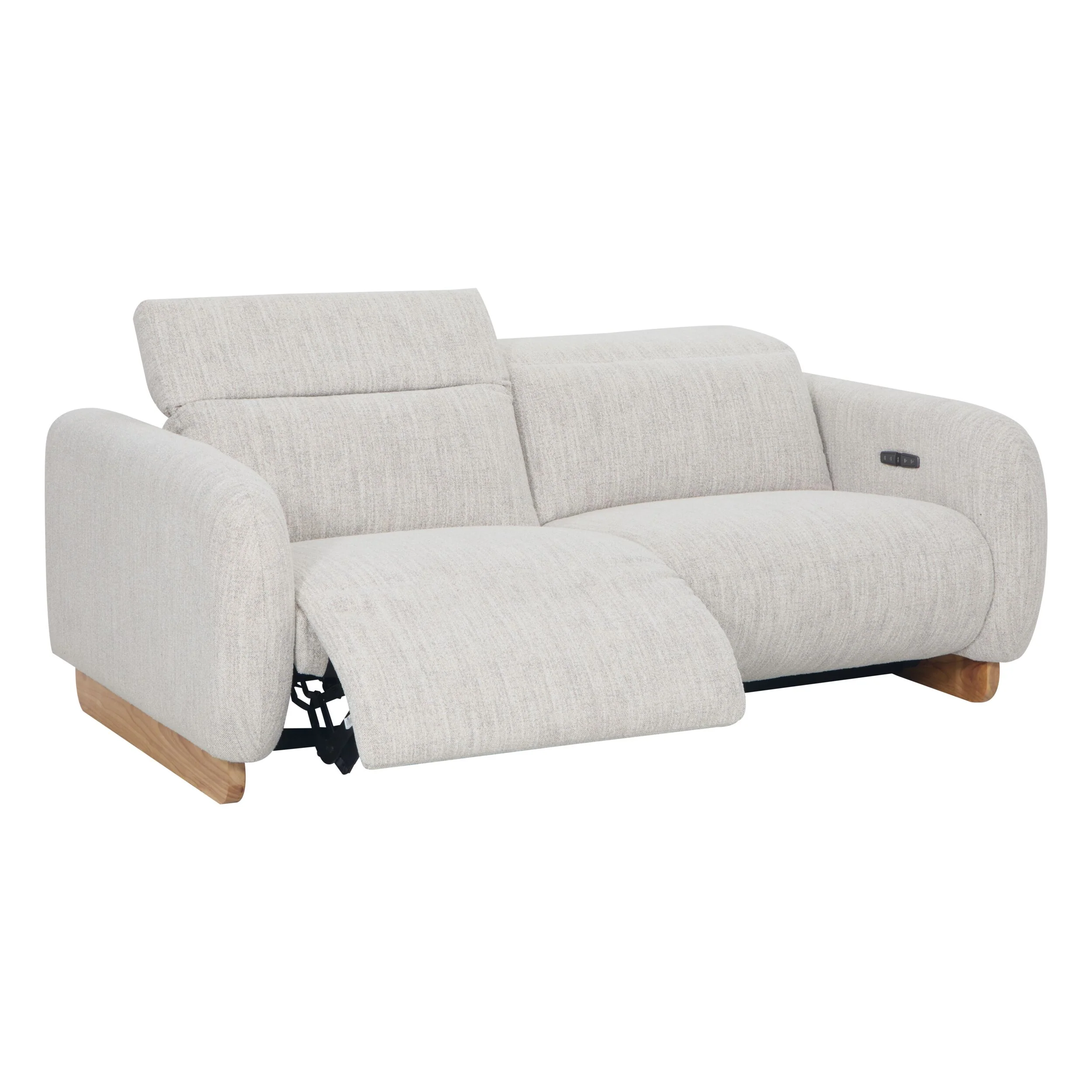 Bellano 3 Seater Recliner Natural Textured Slub - Image 3