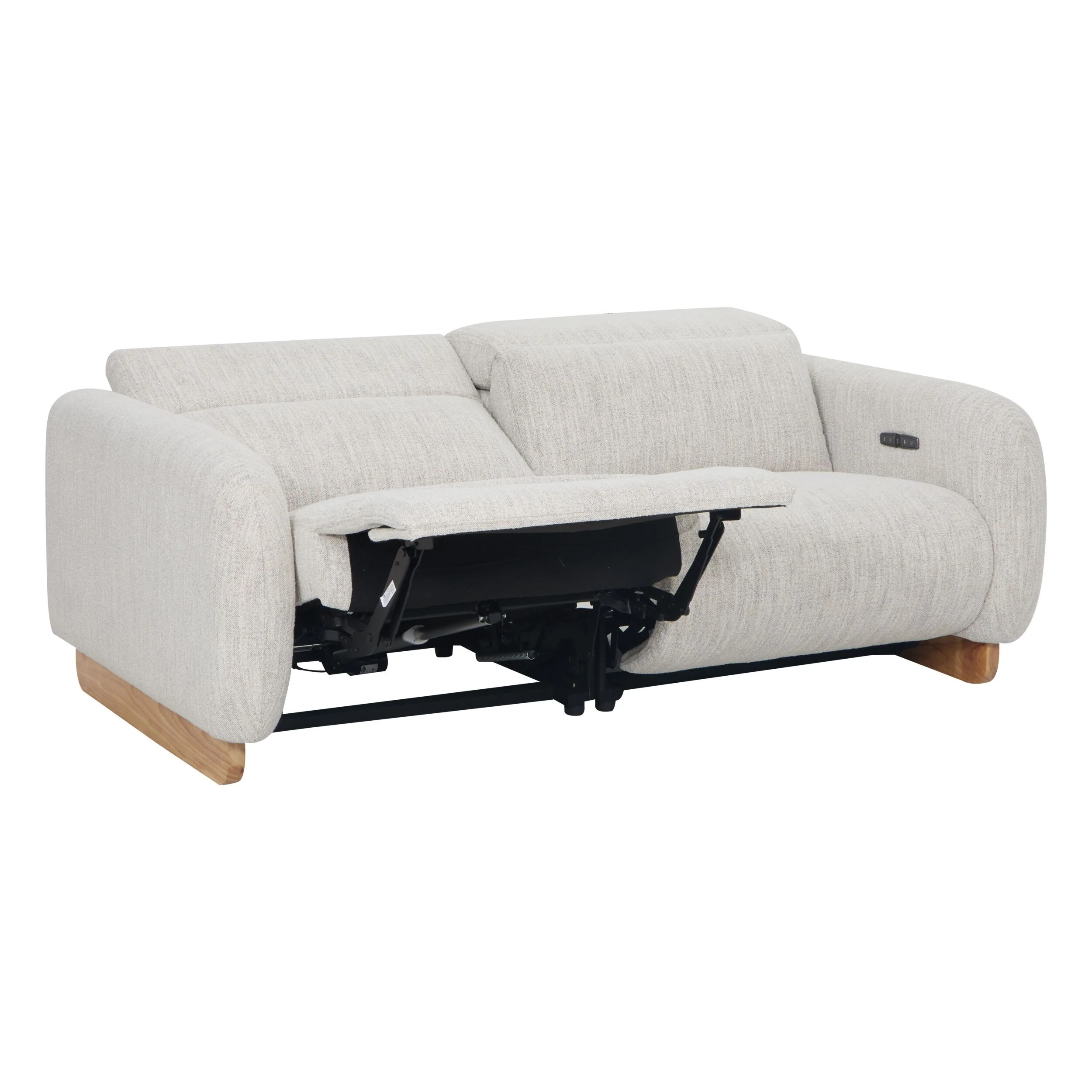 Bellano 3 Seater Recliner Natural Textured Slub - Image 4