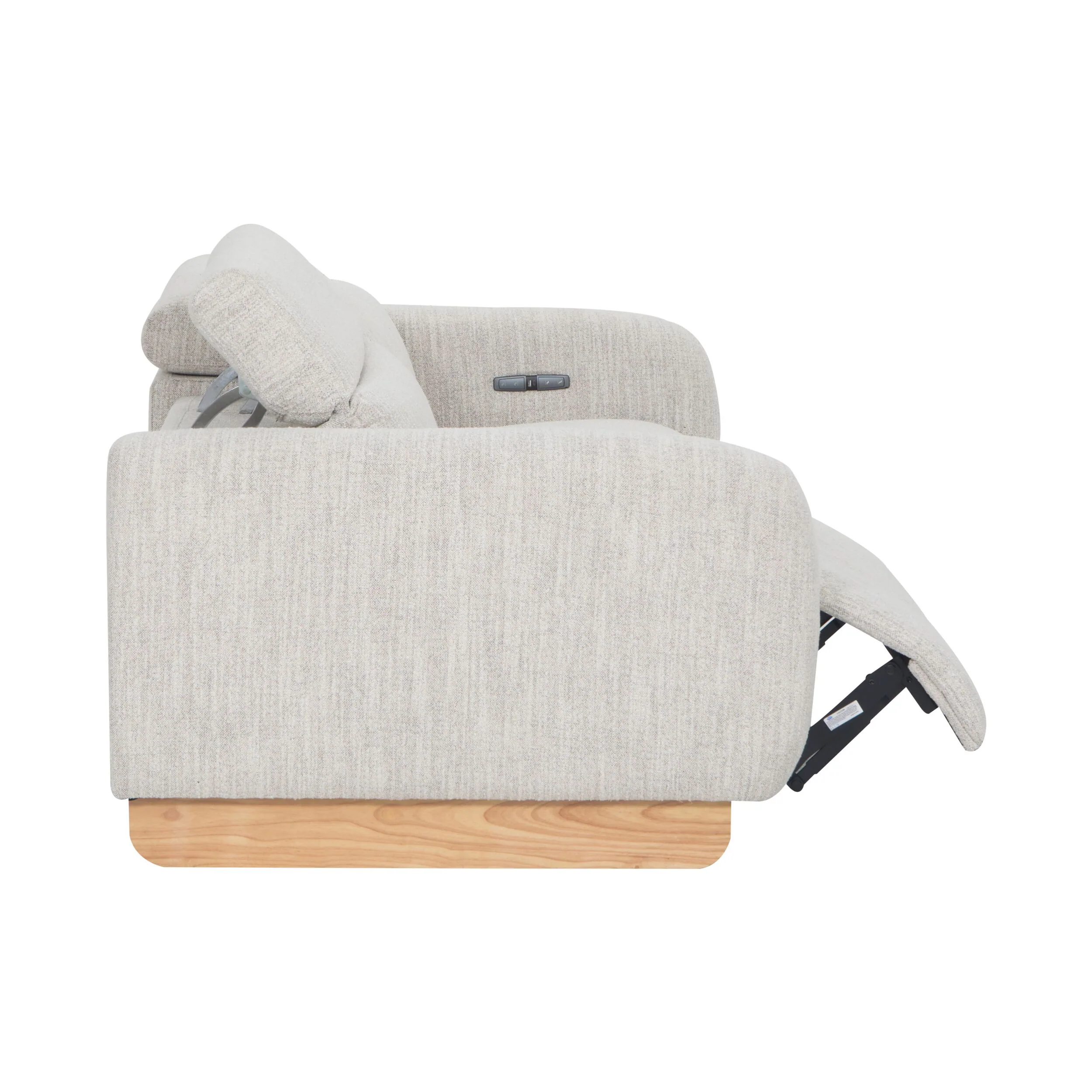Bellano 3 Seater Recliner Natural Textured Slub - Image 5