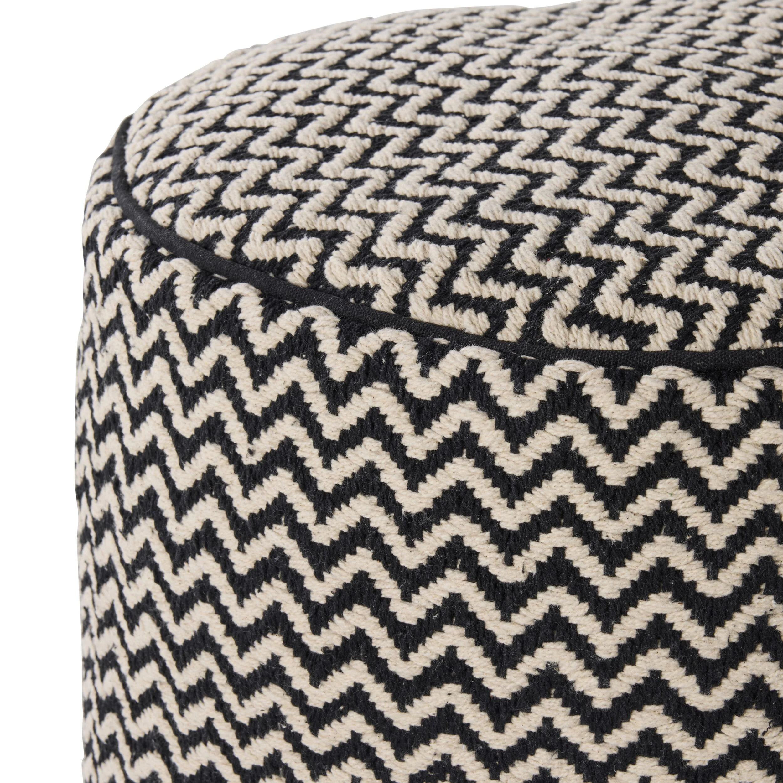 Bellevue Chevron Round Pouf - Image 3