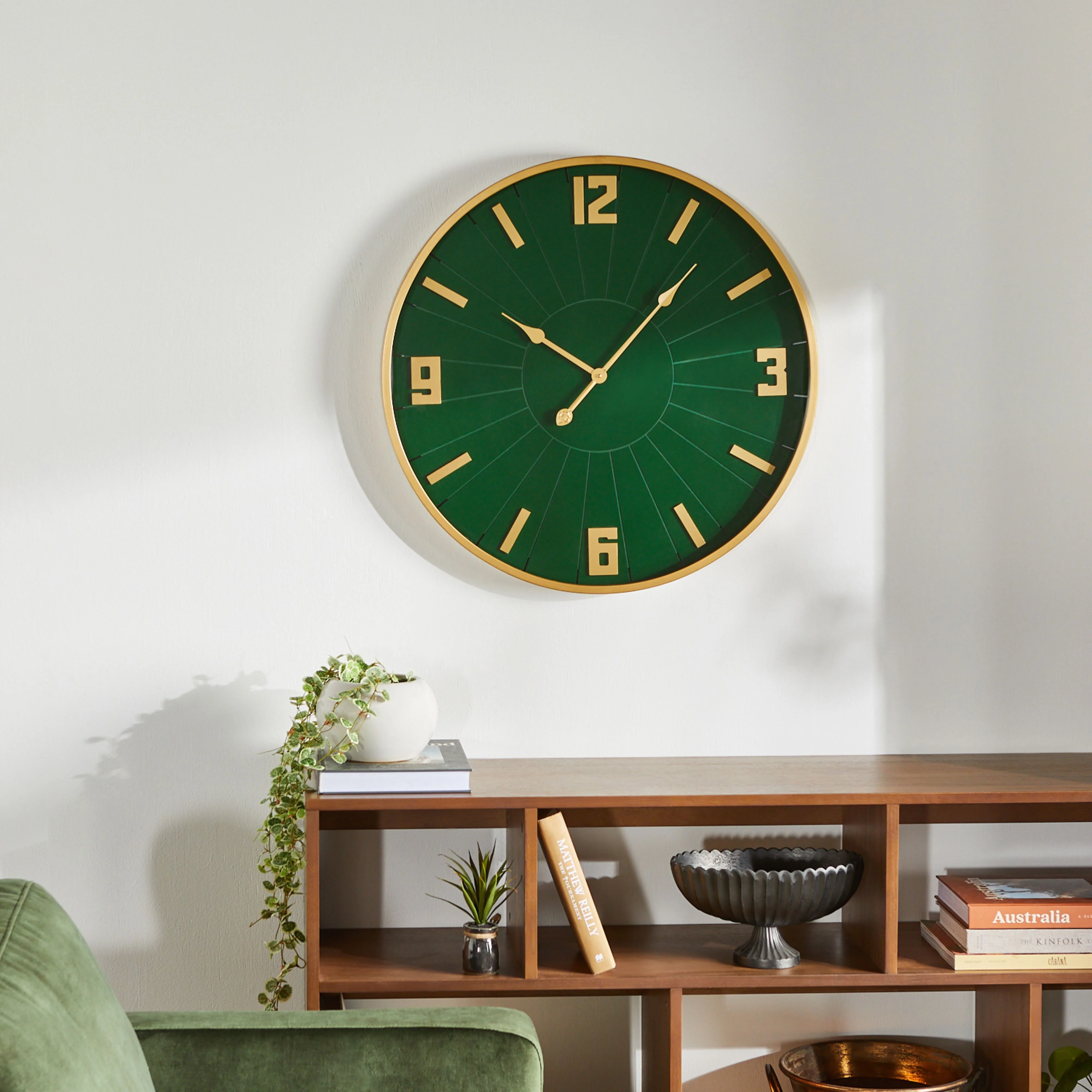 BeyondTime Green and Gold Wall Clock 68cm - Image 3