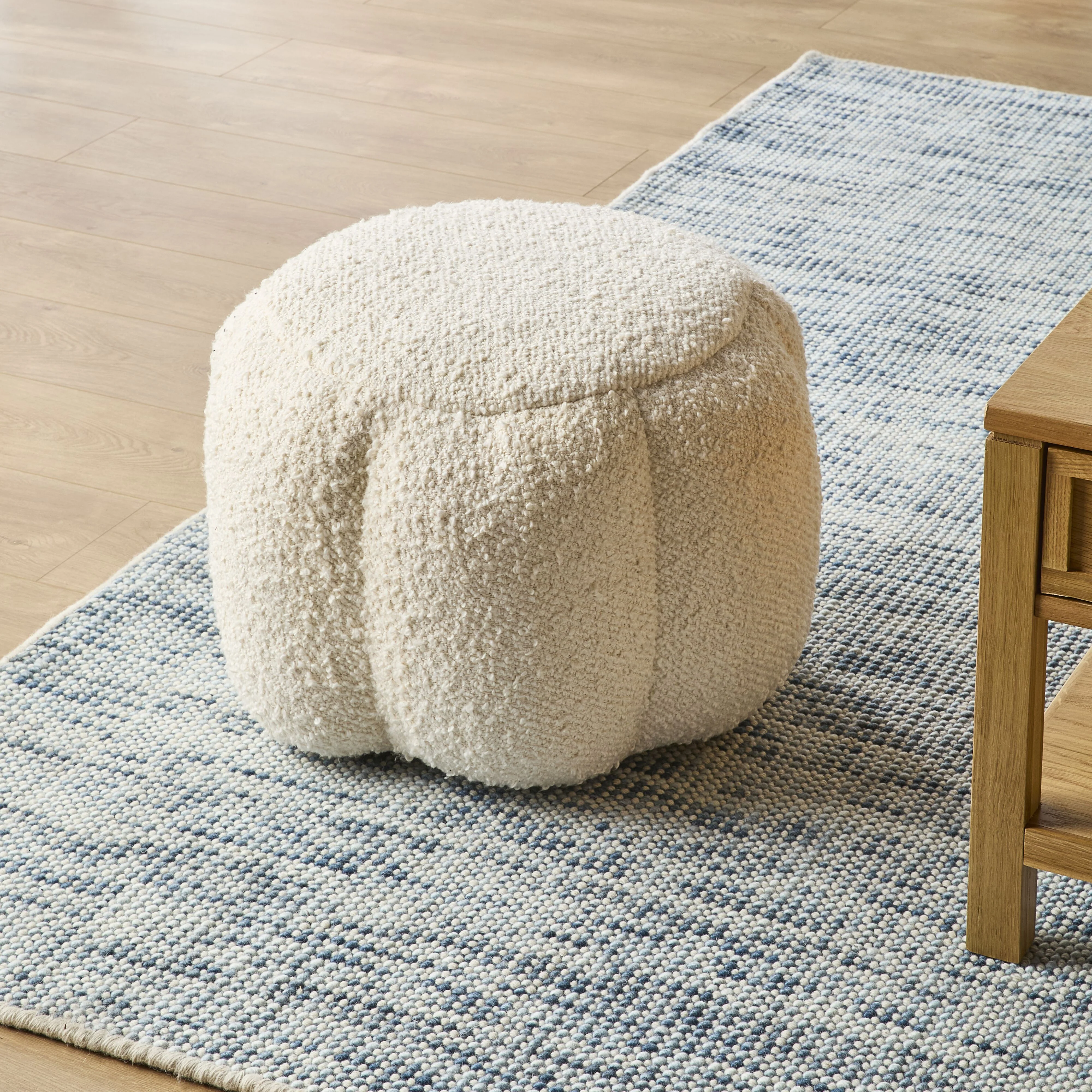 Bindi Boucle Scalloped Pouf - Image 4