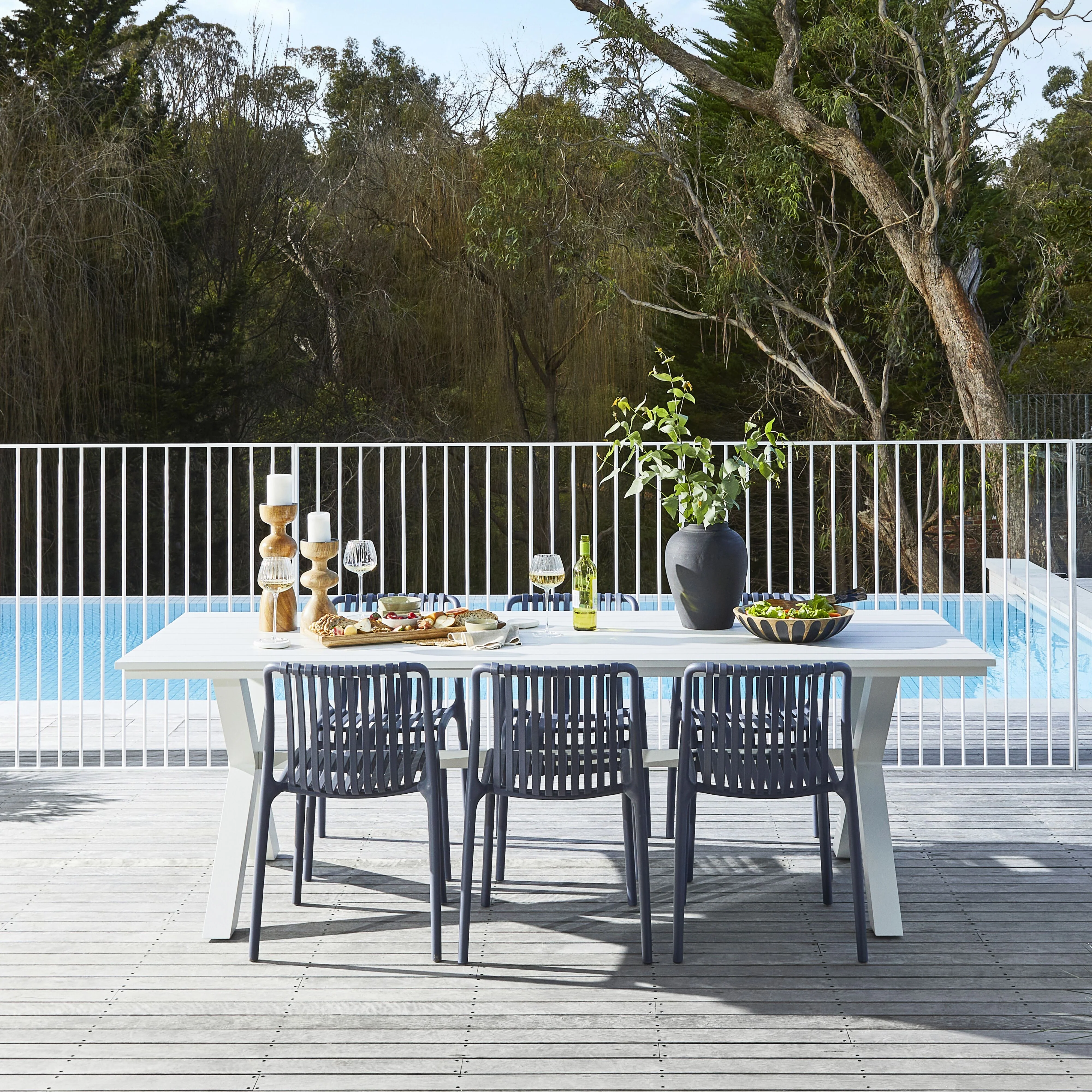 Blake Aluminium Dining Table 240cm White - Image 4