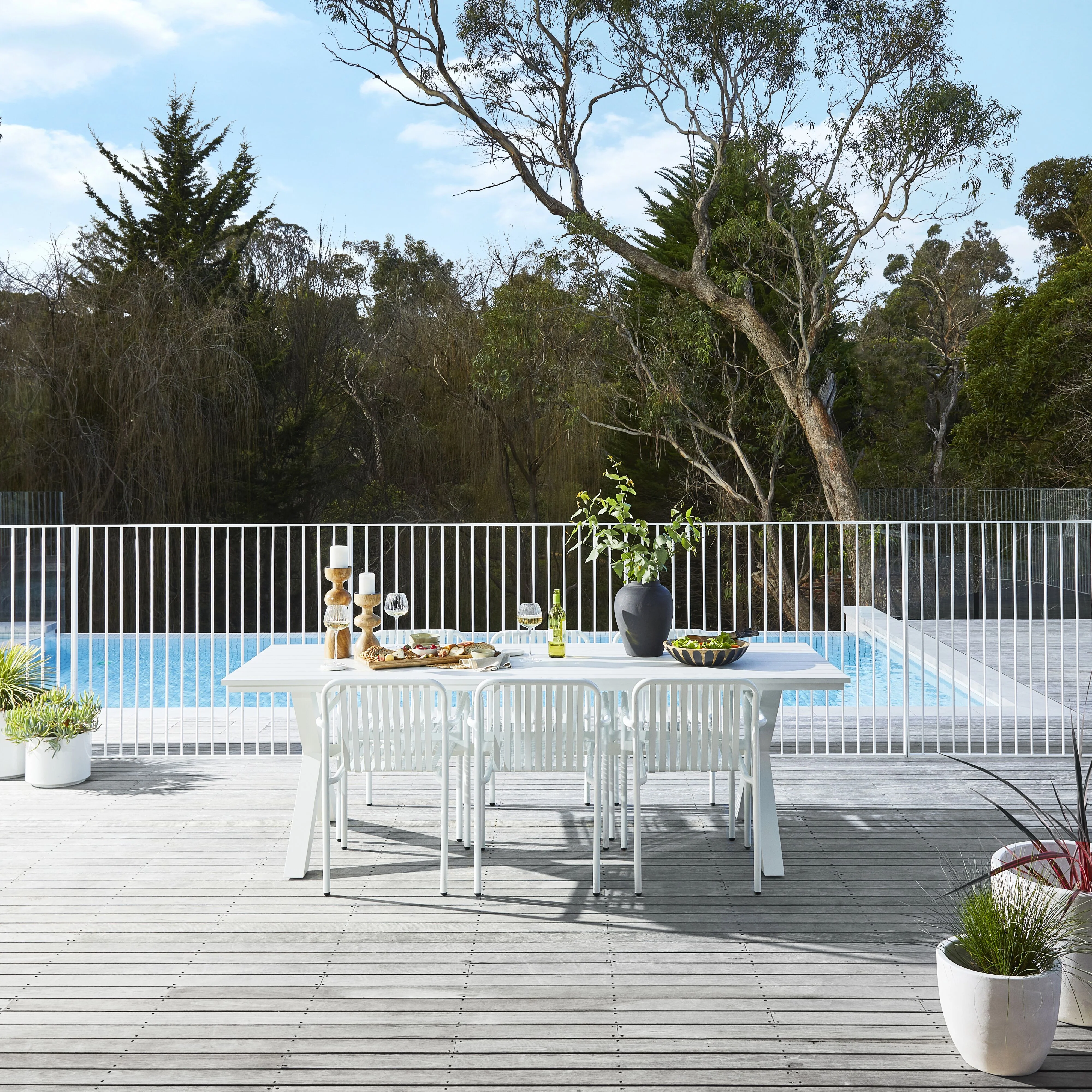 Blake Aluminium Dining Table 240cm White - Image 5