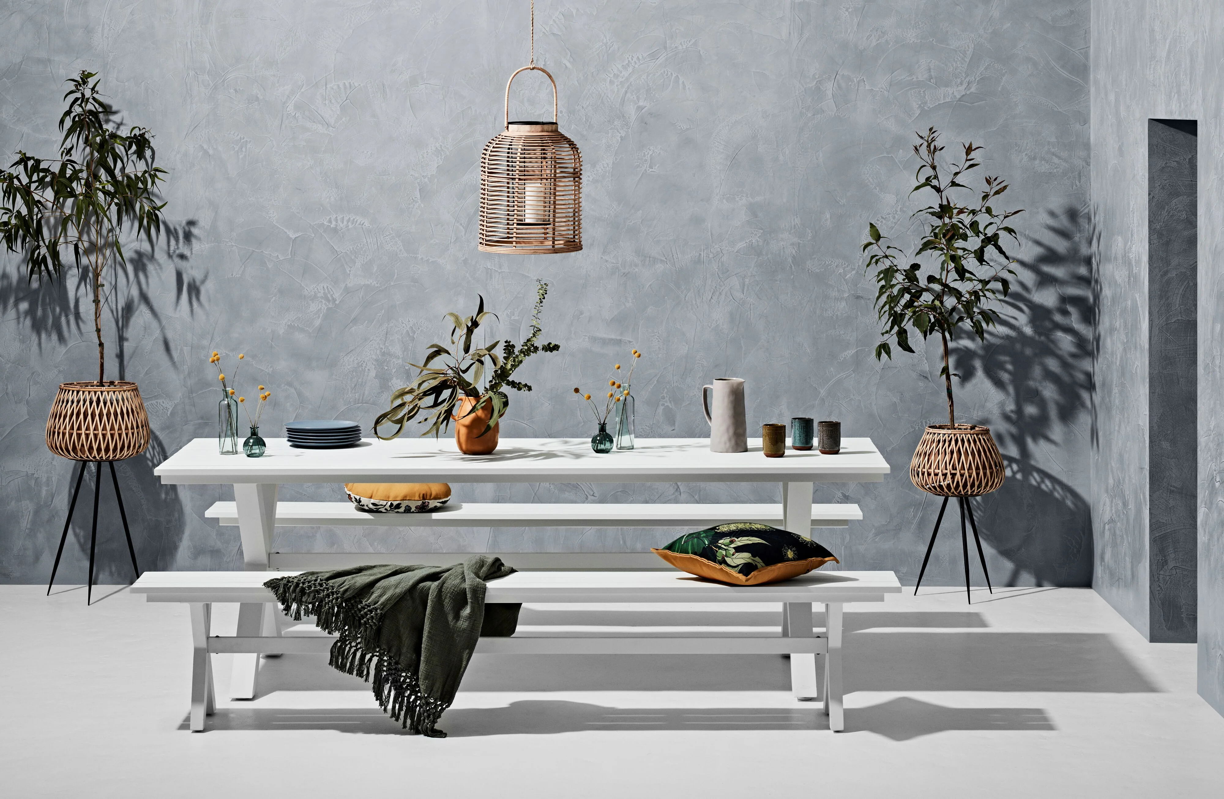 Blake Aluminium Dining Table 240cm White with 2 Blake Aluminium Dining Bench 240cm White Package - Image 3