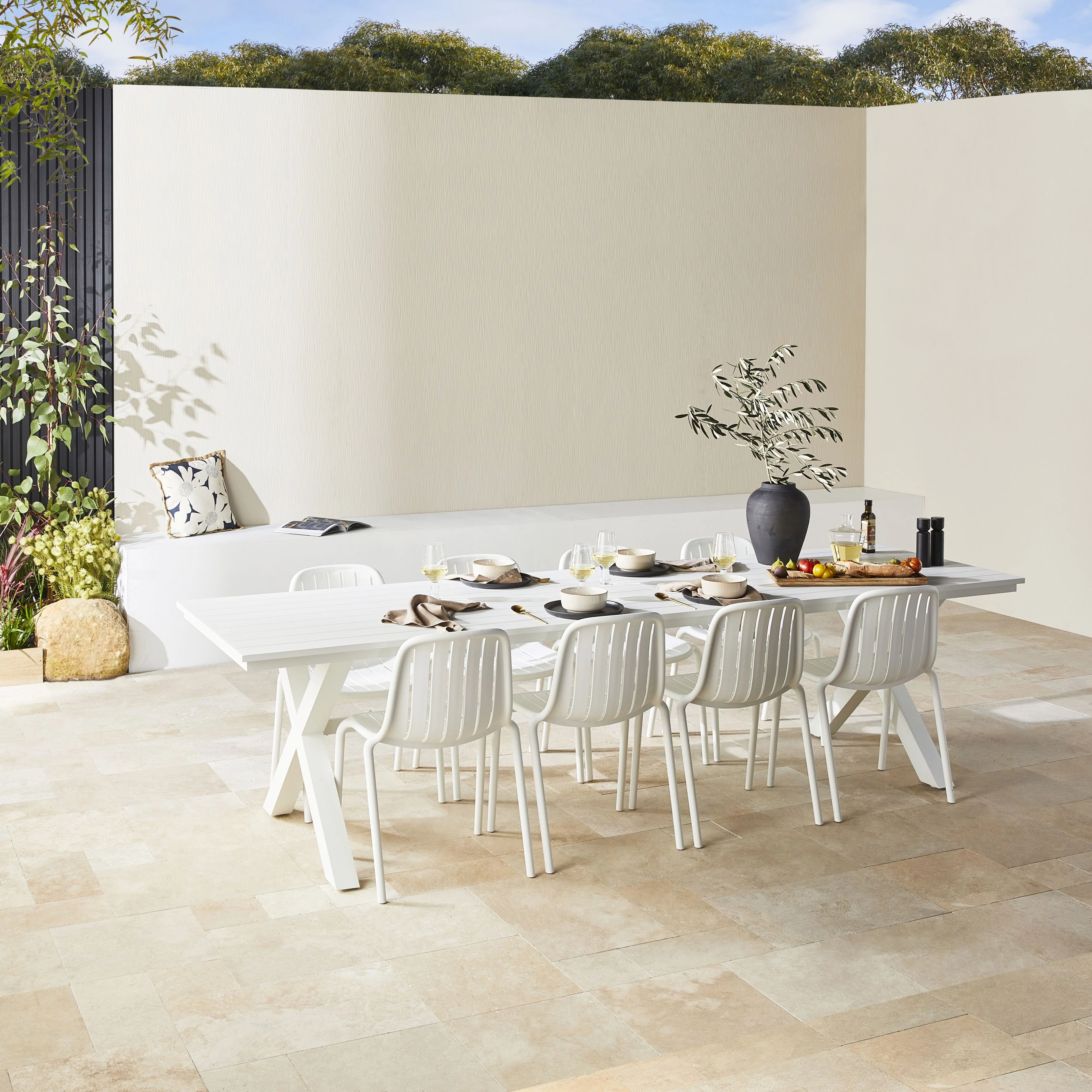 Blake Aluminium Dining Table 300cm White - Image 10