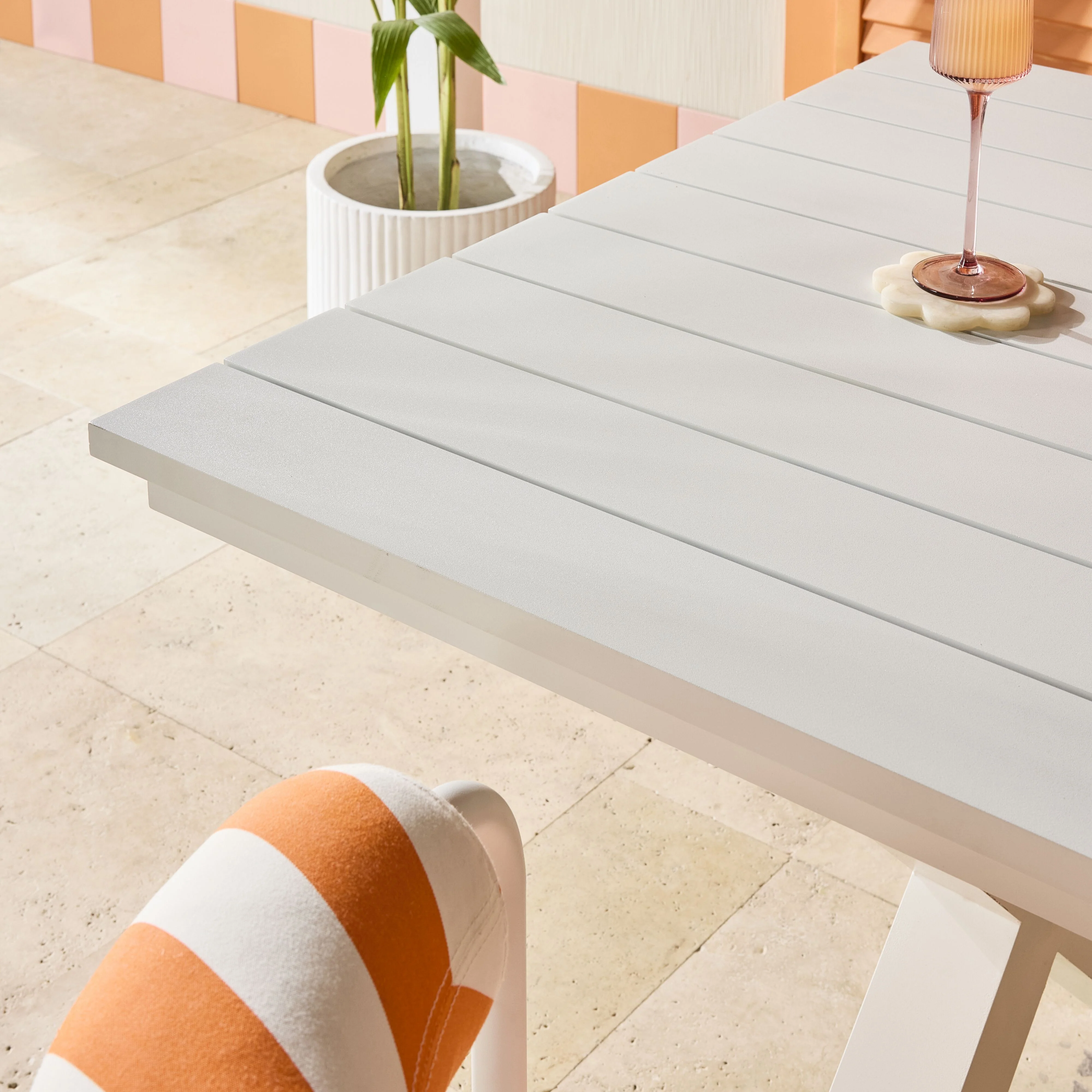 Blake Aluminium Dining Table 300cm White - Image 13