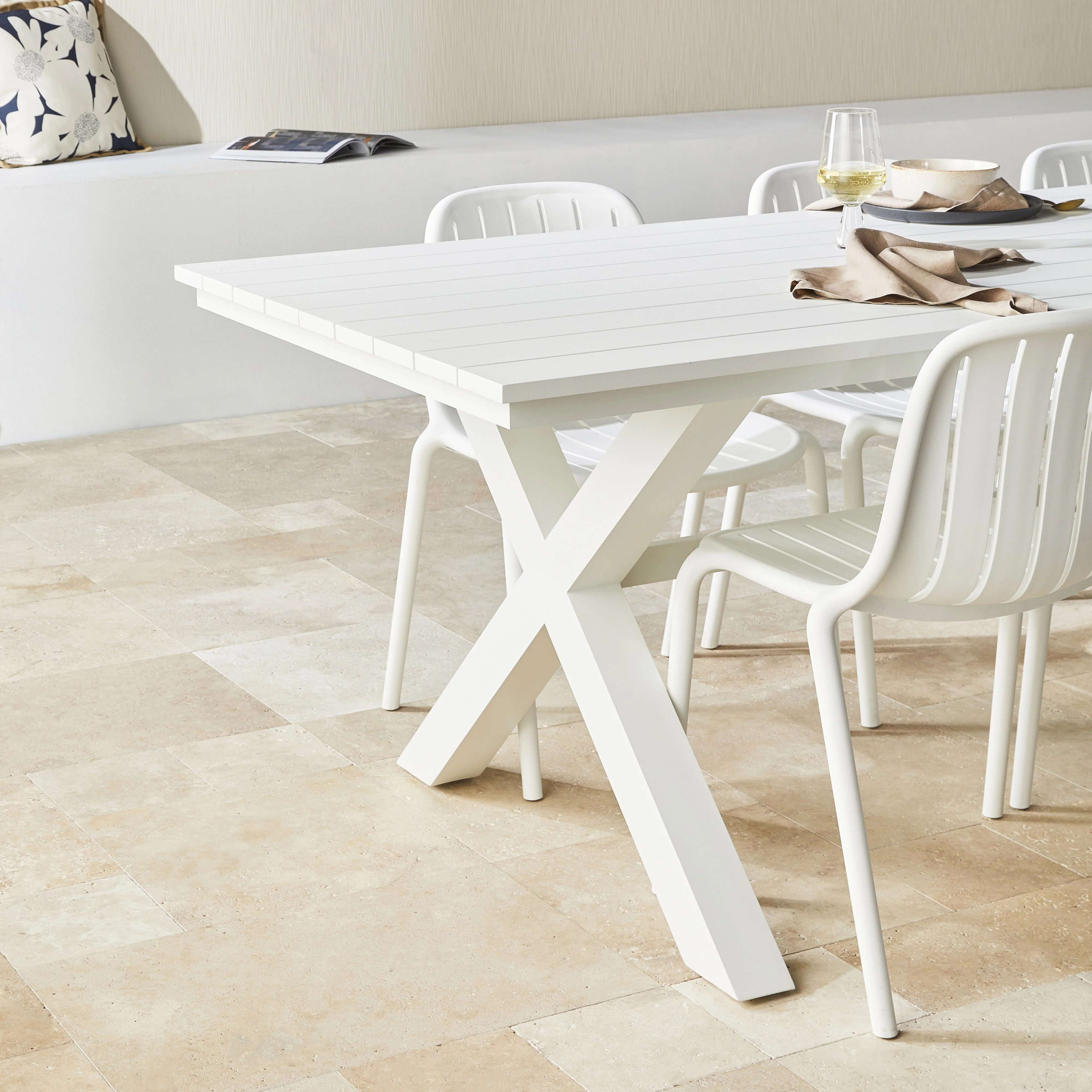 Blake Aluminium Dining Table 300cm White - Image 14
