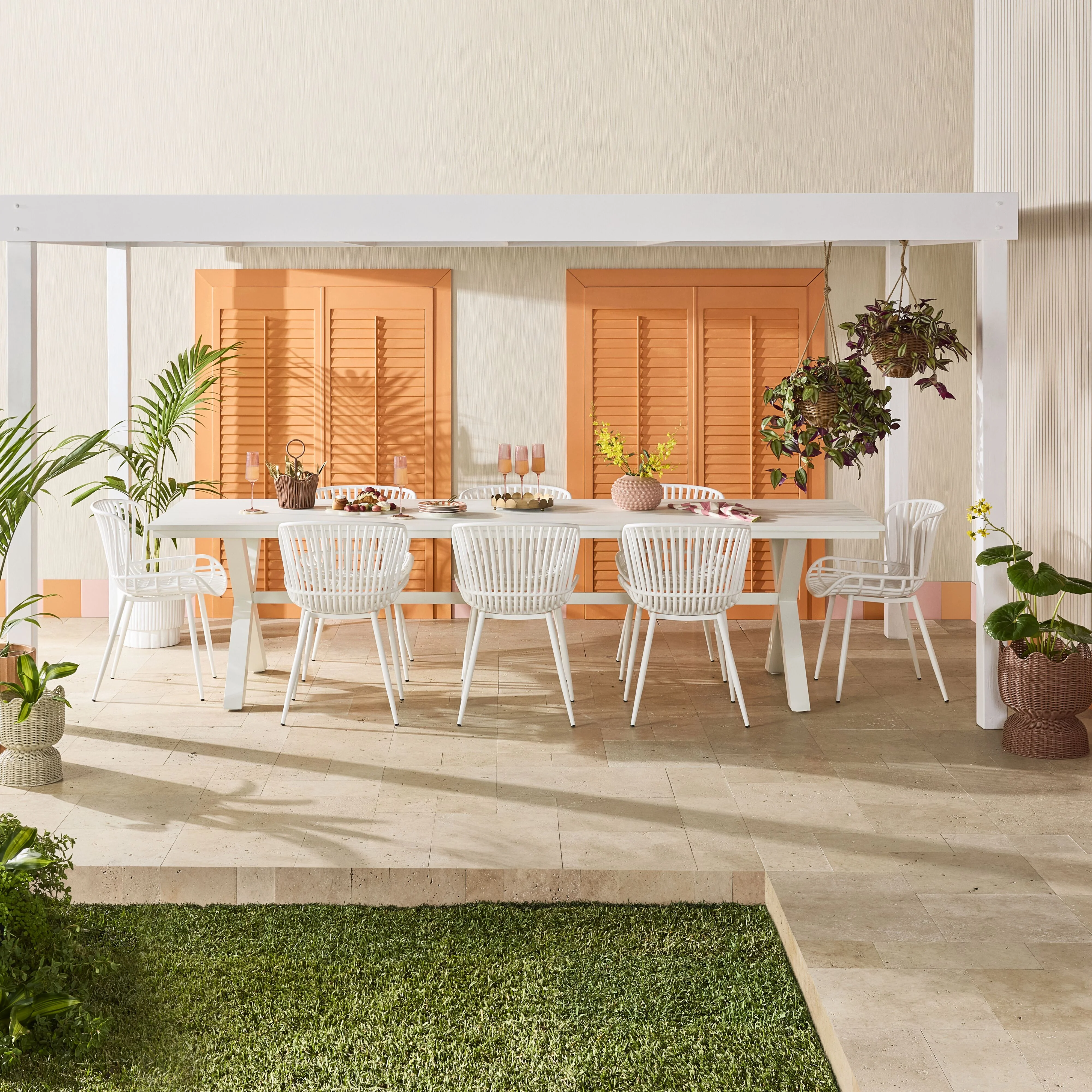 Blake Aluminium Dining Table 300cm White - Image 17