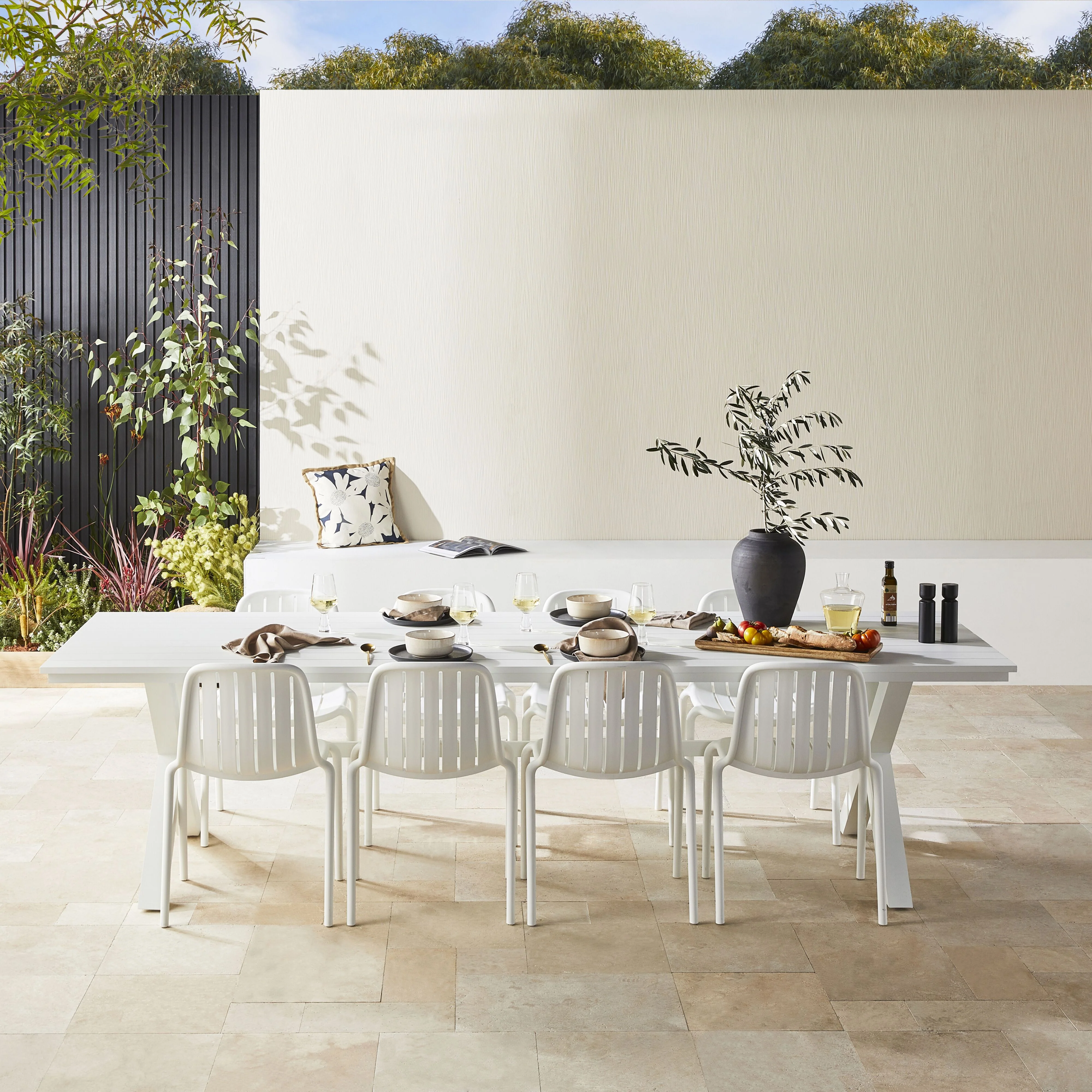 Blake Aluminium Dining Table 300cm White - Image 6
