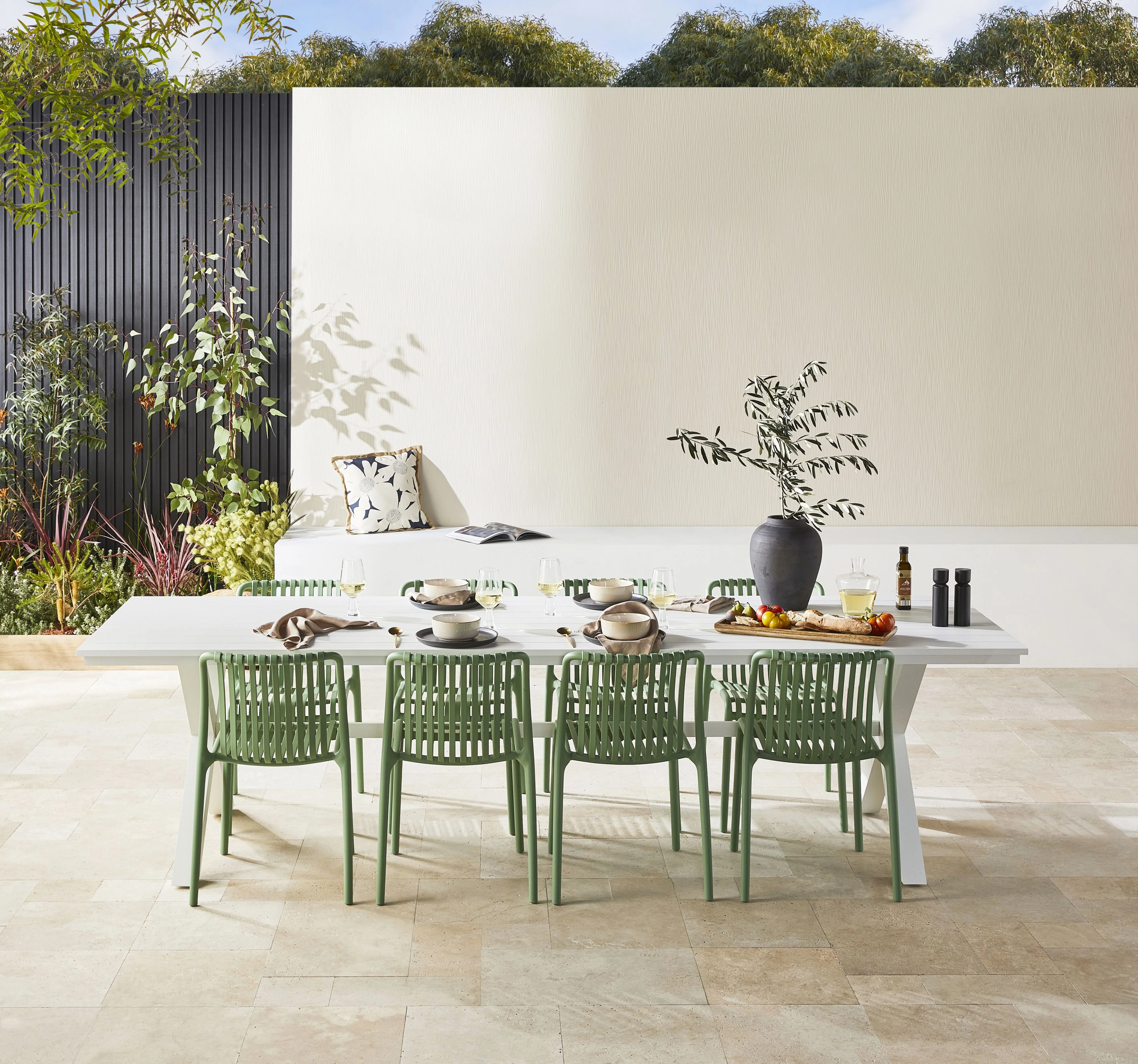 Blake Aluminium Dining Table 300cm White - Image 7
