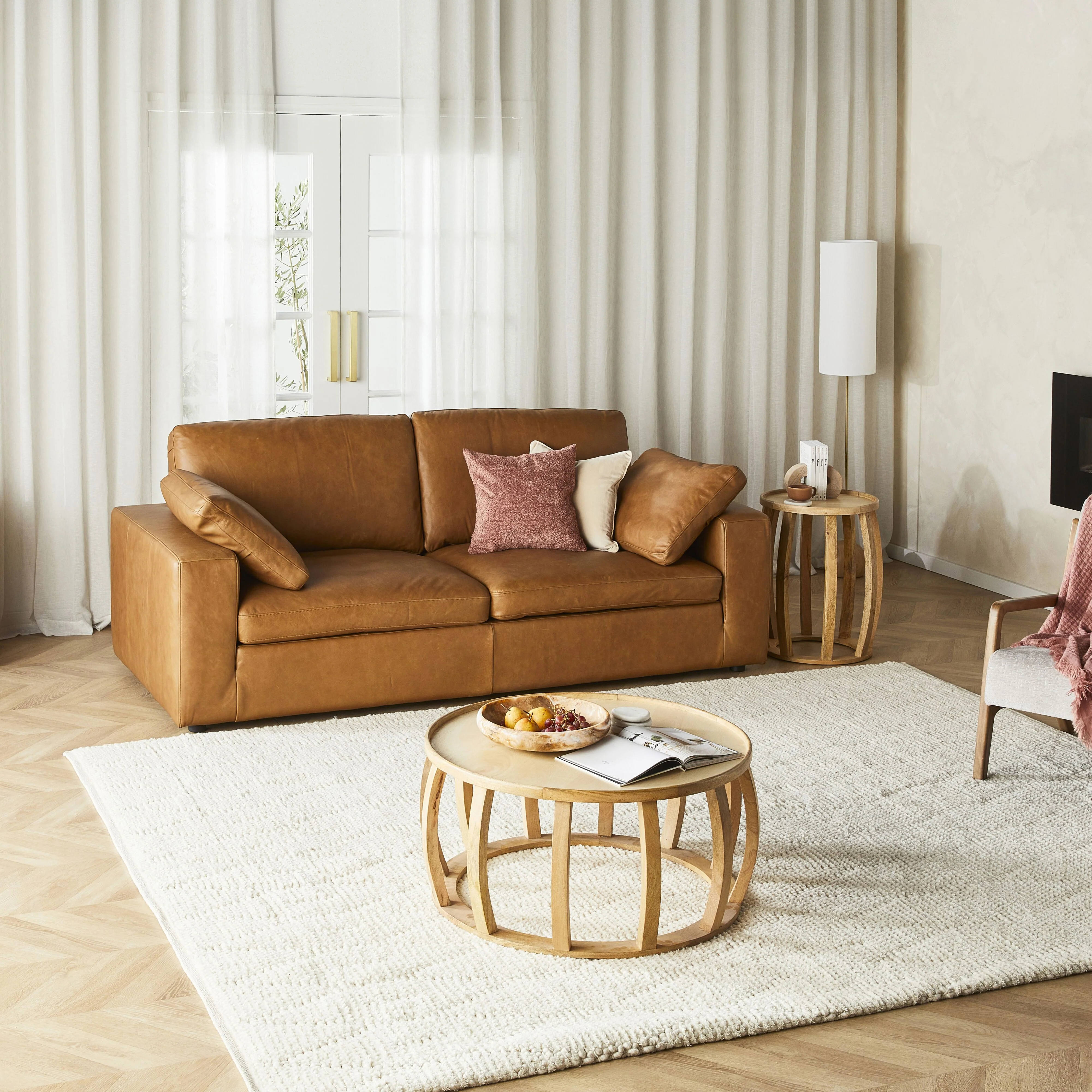 Blakely 3 Seater Leather Sofa Dakota Light Chestnut - Image 8