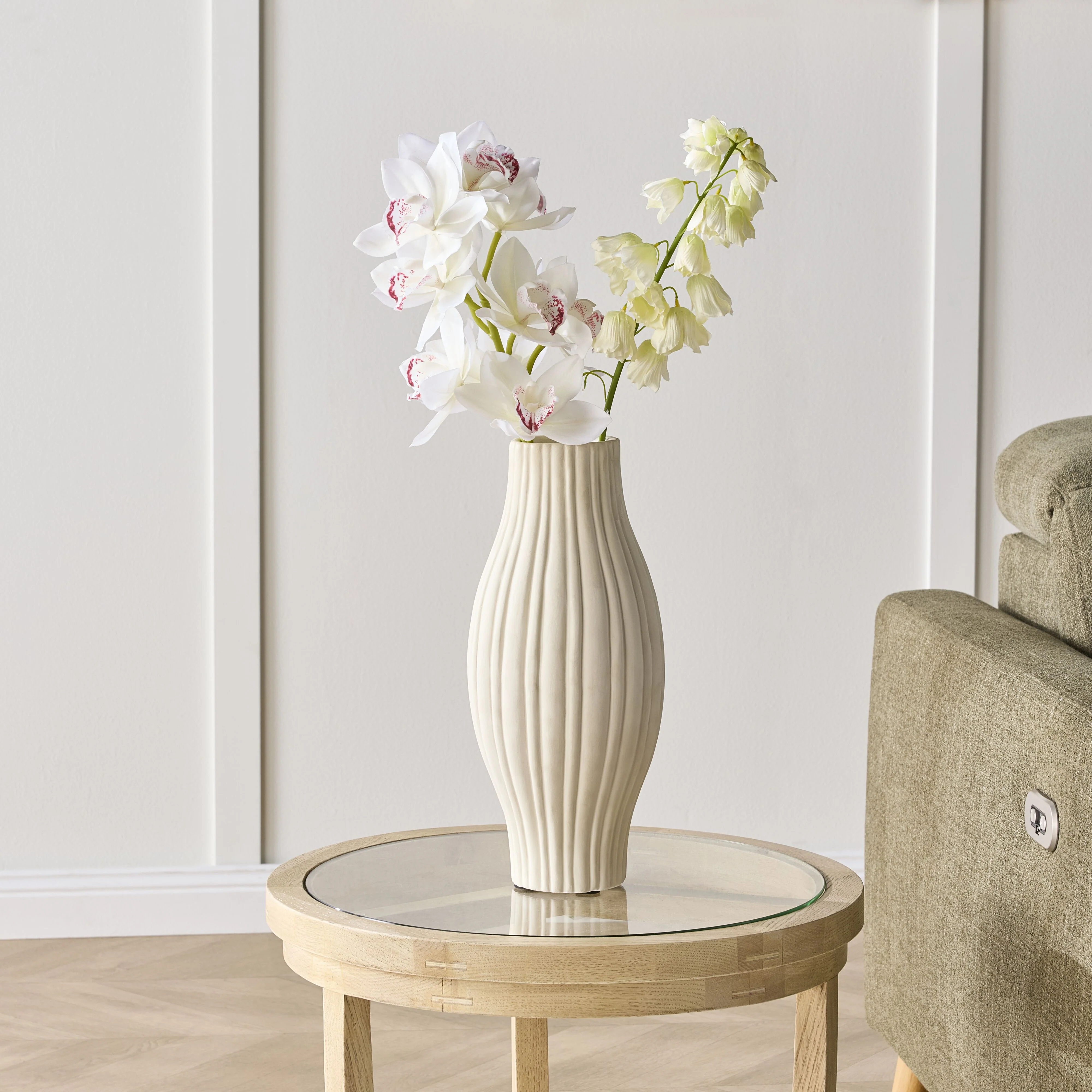 Bloomery Boat Orchid Stem White 63cm - Image 4