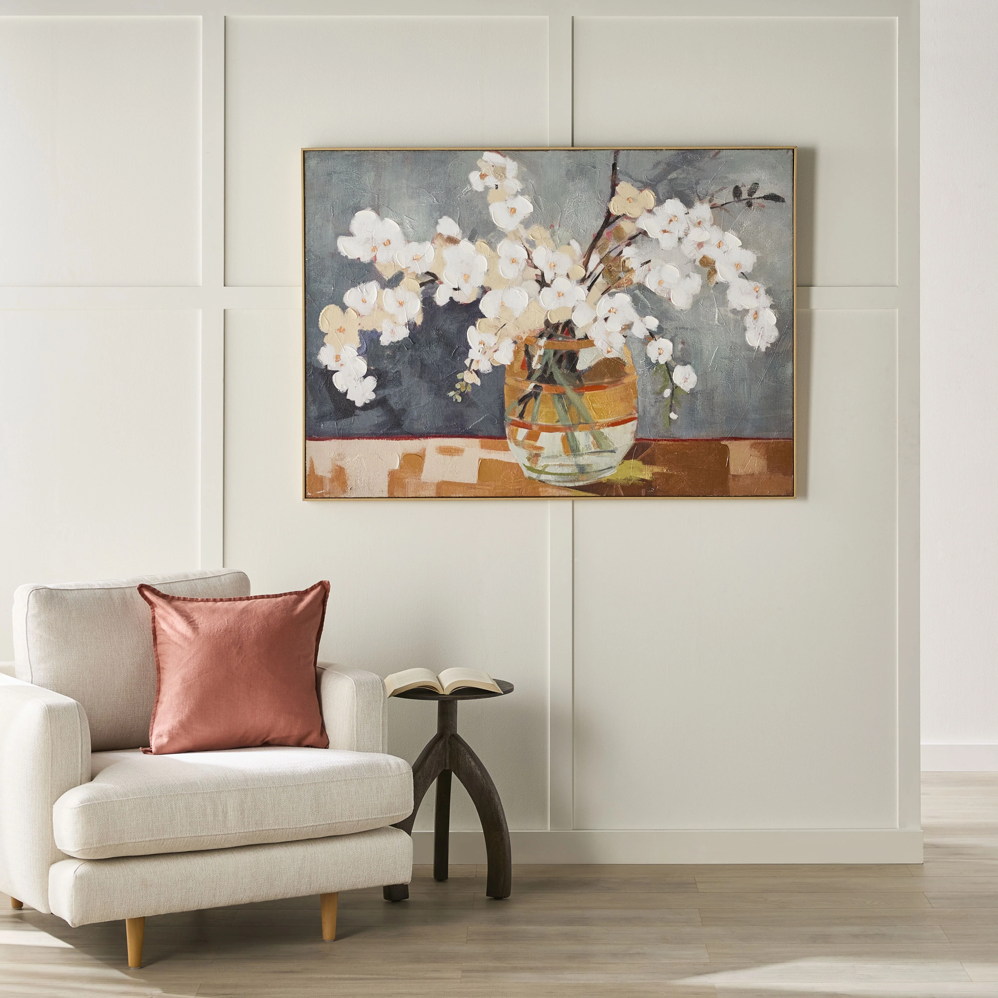 Blossom Beautiful Framed Hessian Print 100x140cm - Image 4
