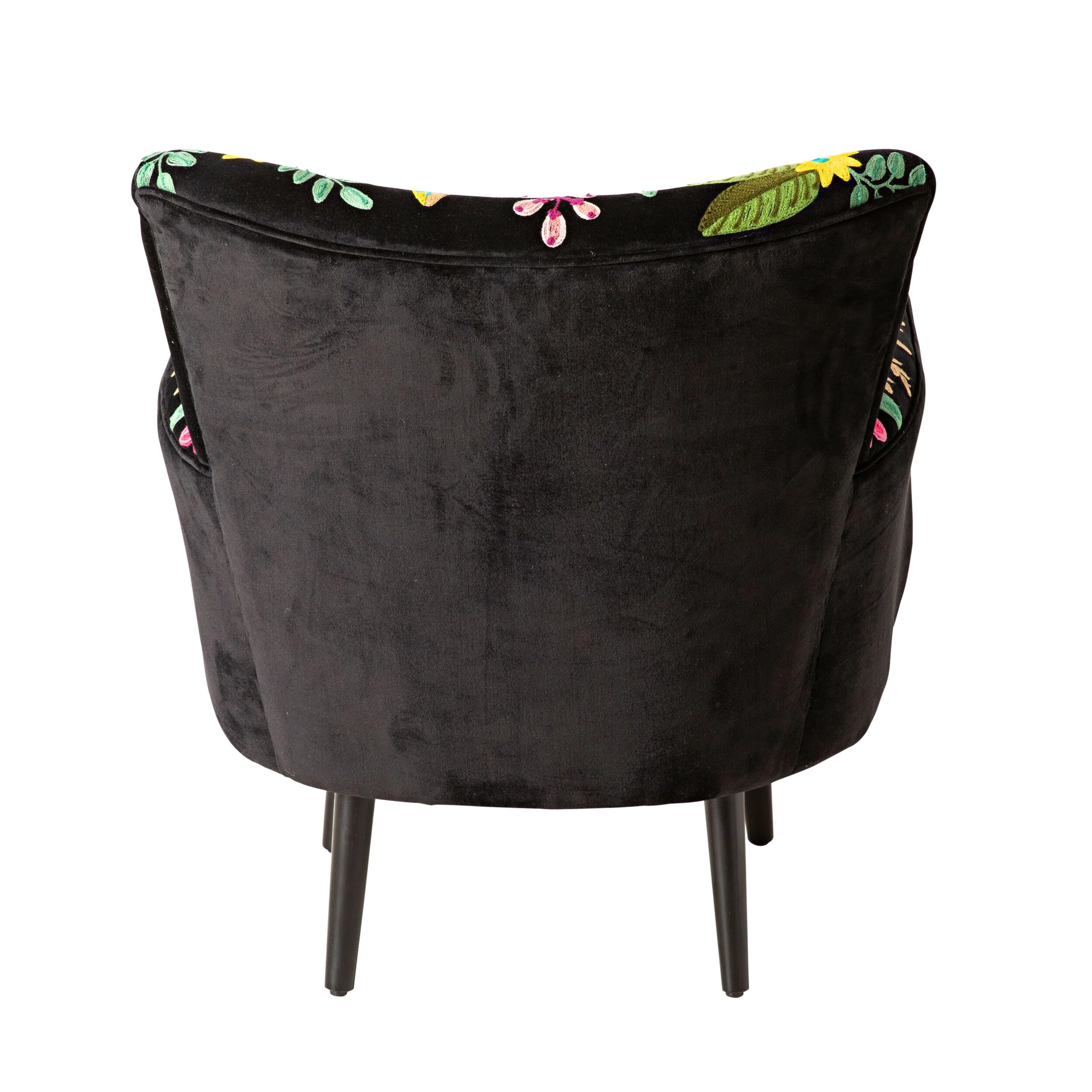 Blossom Embroidered Armchair Black - Image 4