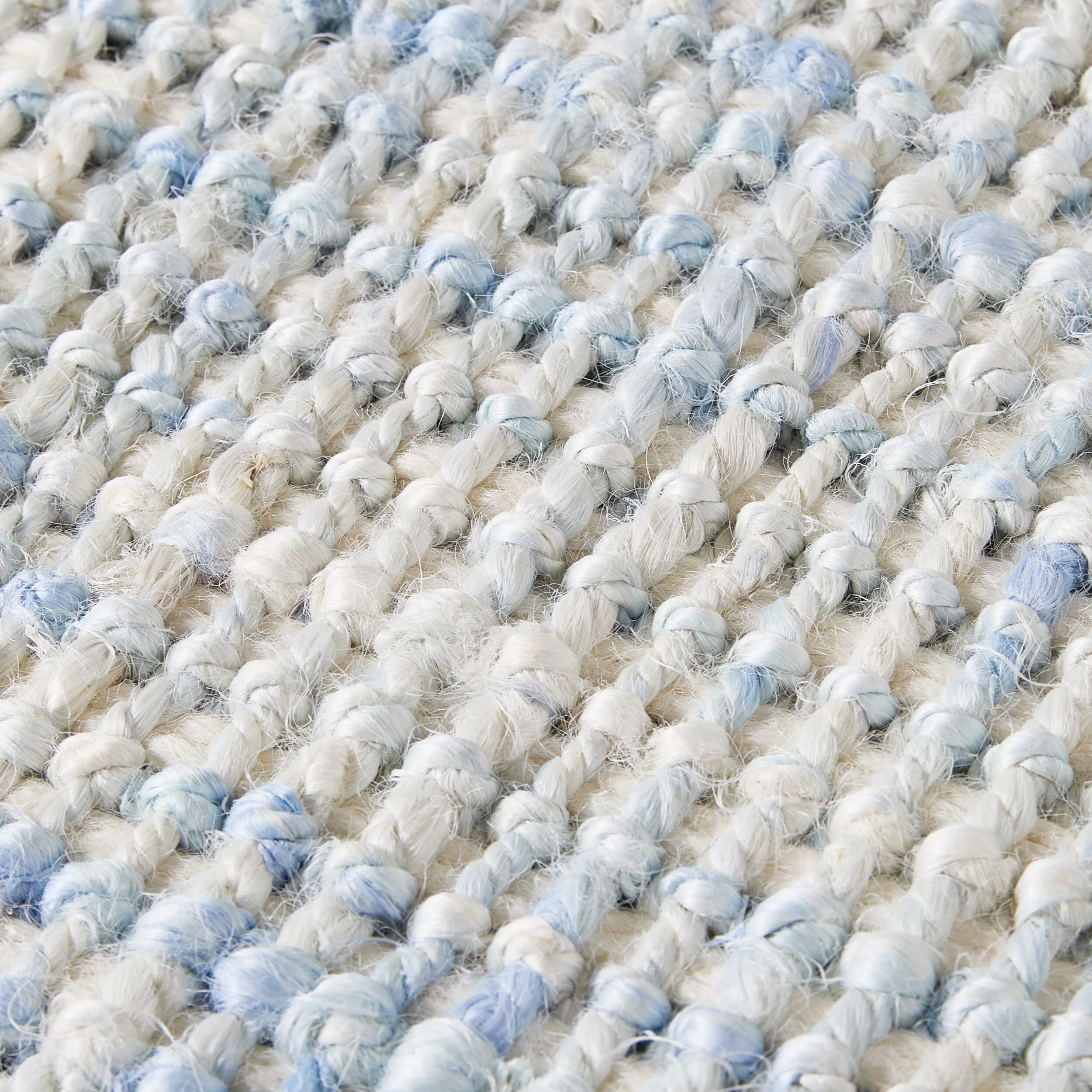 Blue Boucle Fringed Jute Doormat 90cm - Image 3