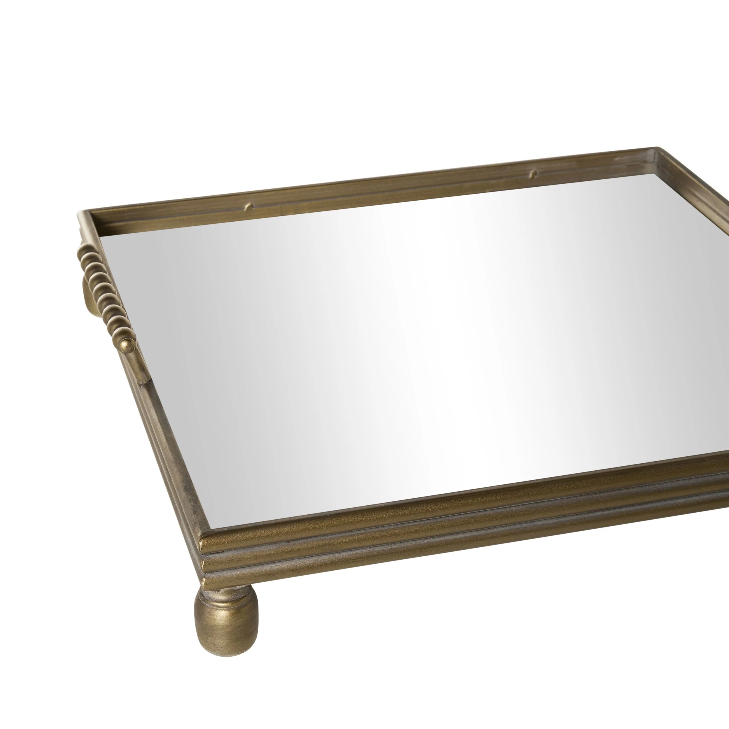 Bobble Handle Mirrored Tray 56cm - Image 2
