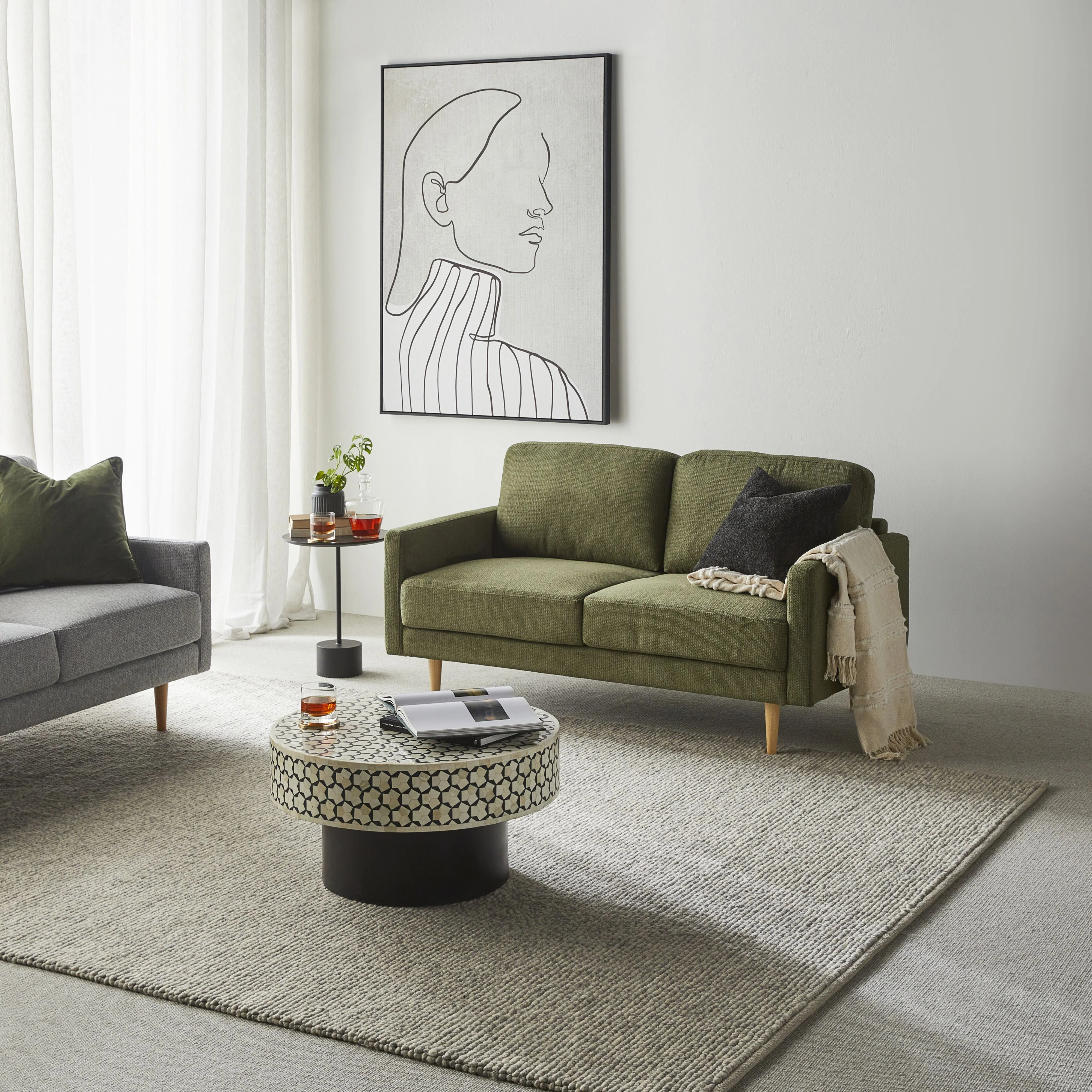 Boden 2 Seater Sofa Sorrento Olive - Image 8