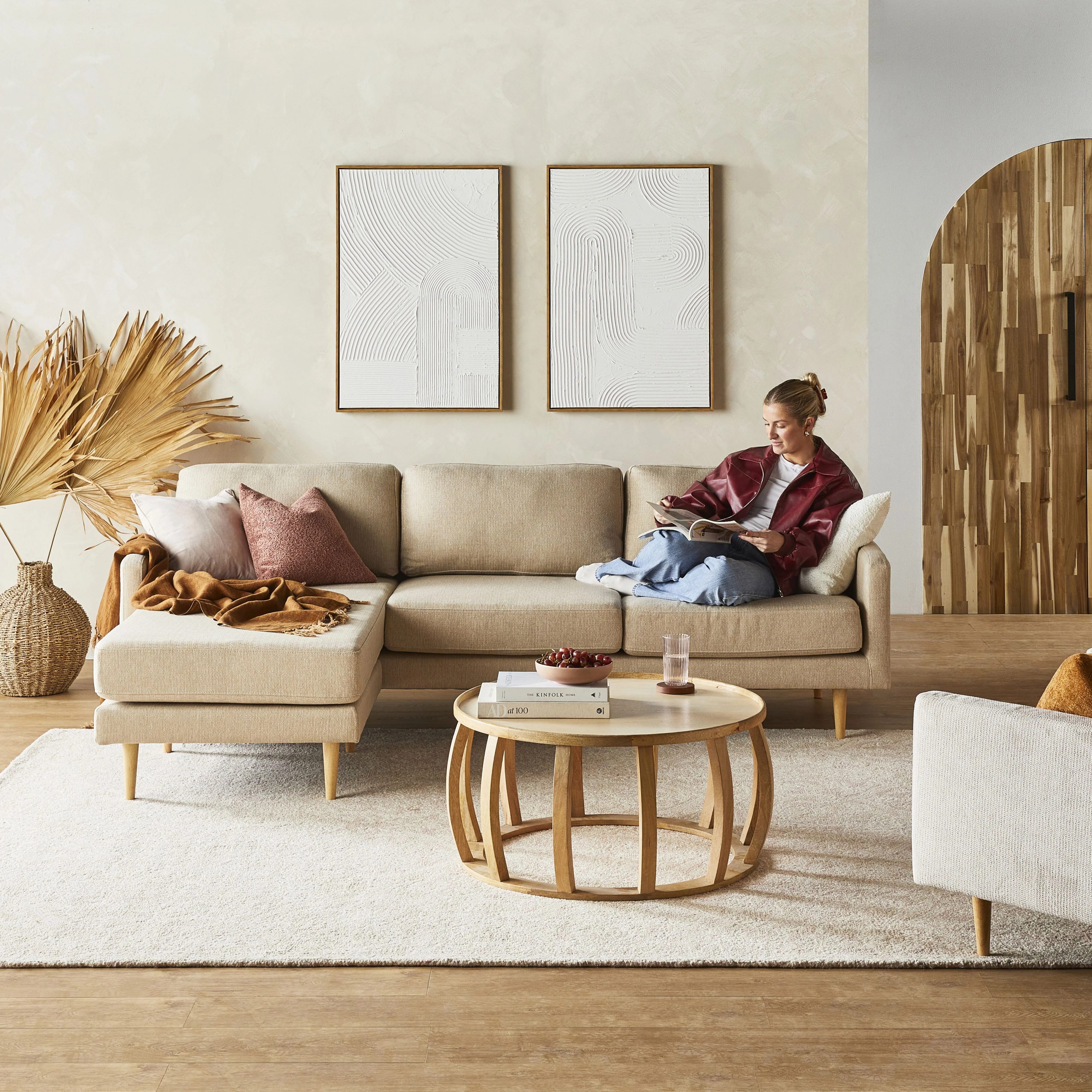 Boden 3 Seater Sofa with Reversible Chaise Amalfi Parchment - Image 11