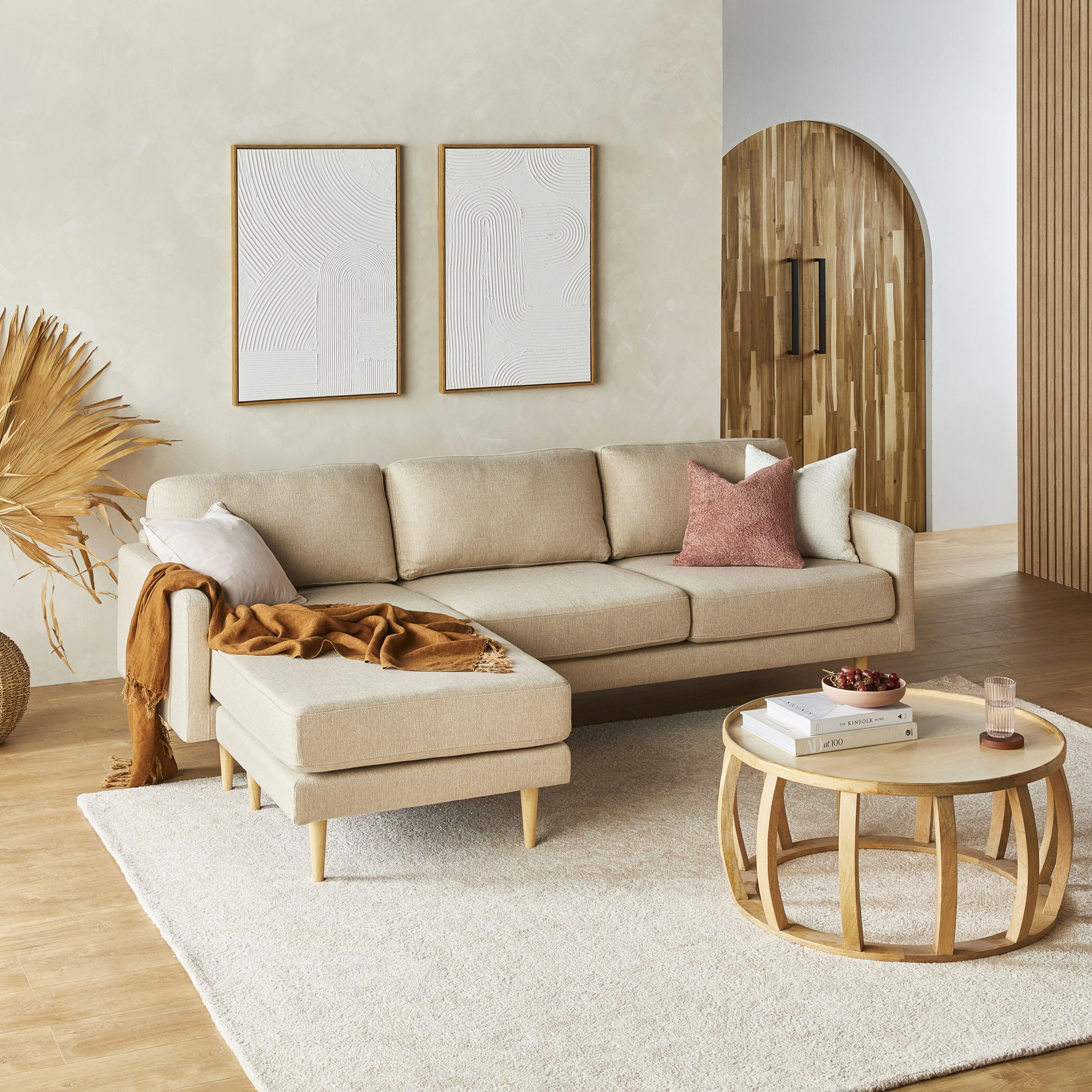 Boden 3 Seater Sofa with Reversible Chaise Amalfi Parchment - Image 9