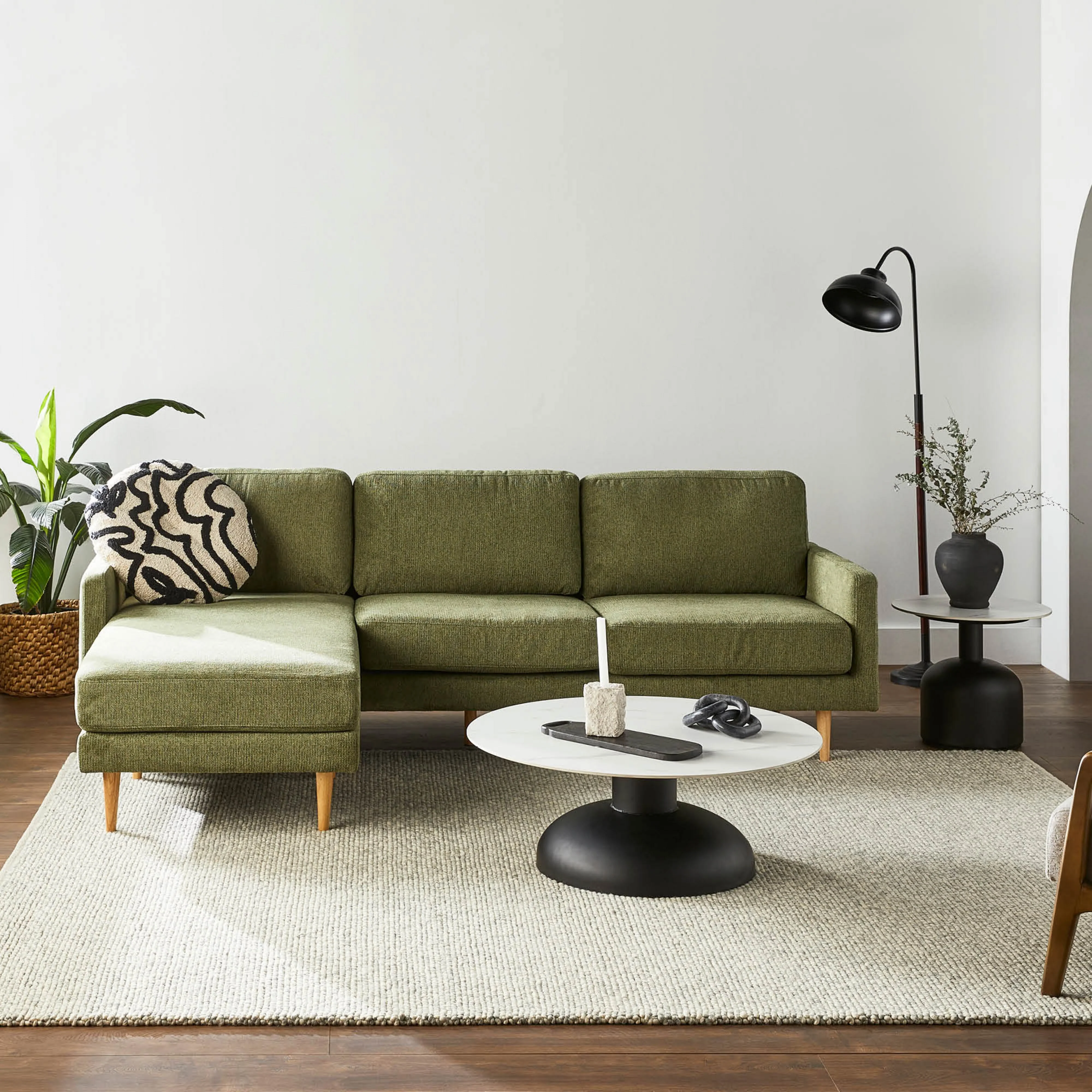 Boden 3 Seater Sofa with Reversible Chaise Sorrento Olive - Image 7