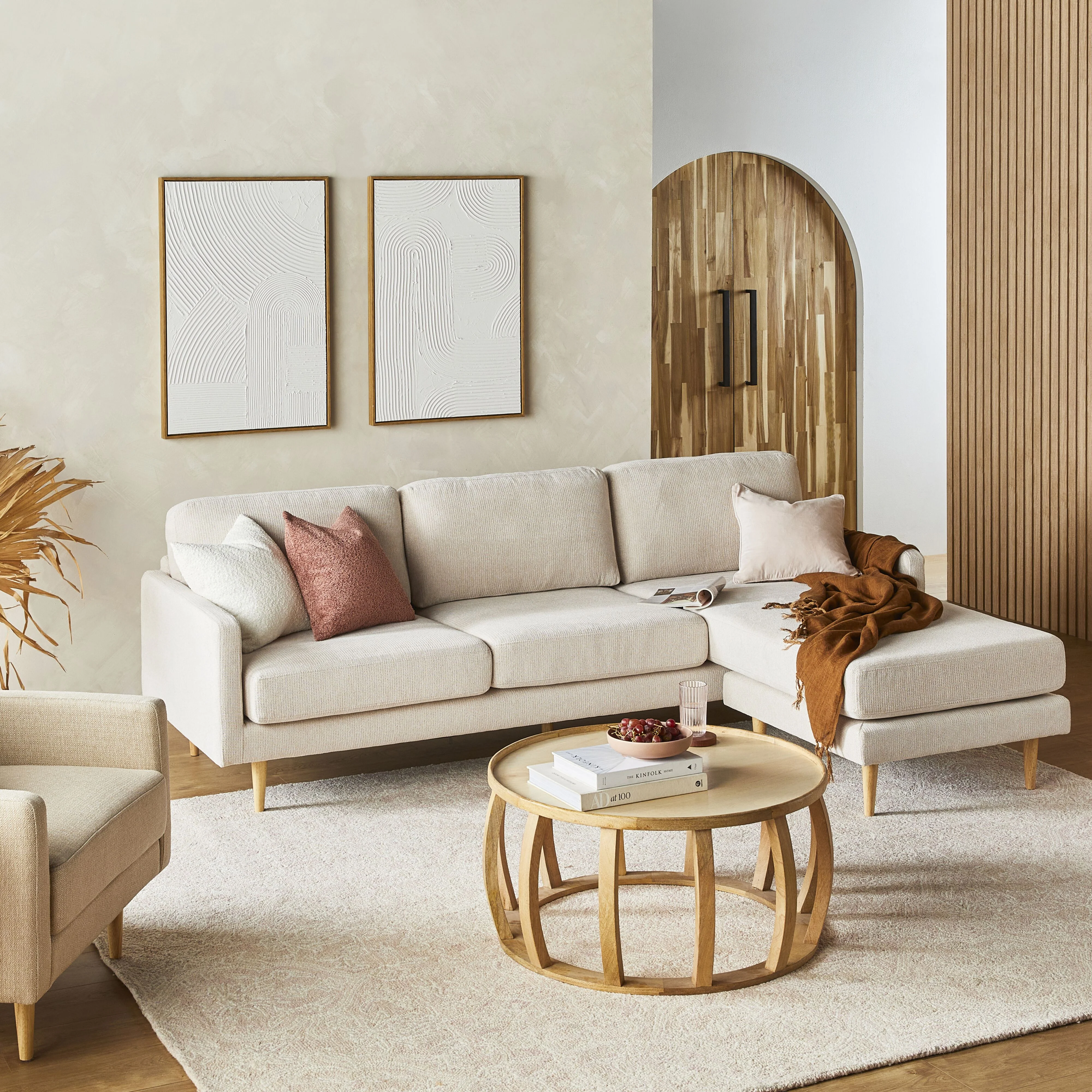 Boden 3 Seater Sofa with Reversible Chaise Sorrento Almond - Image 10