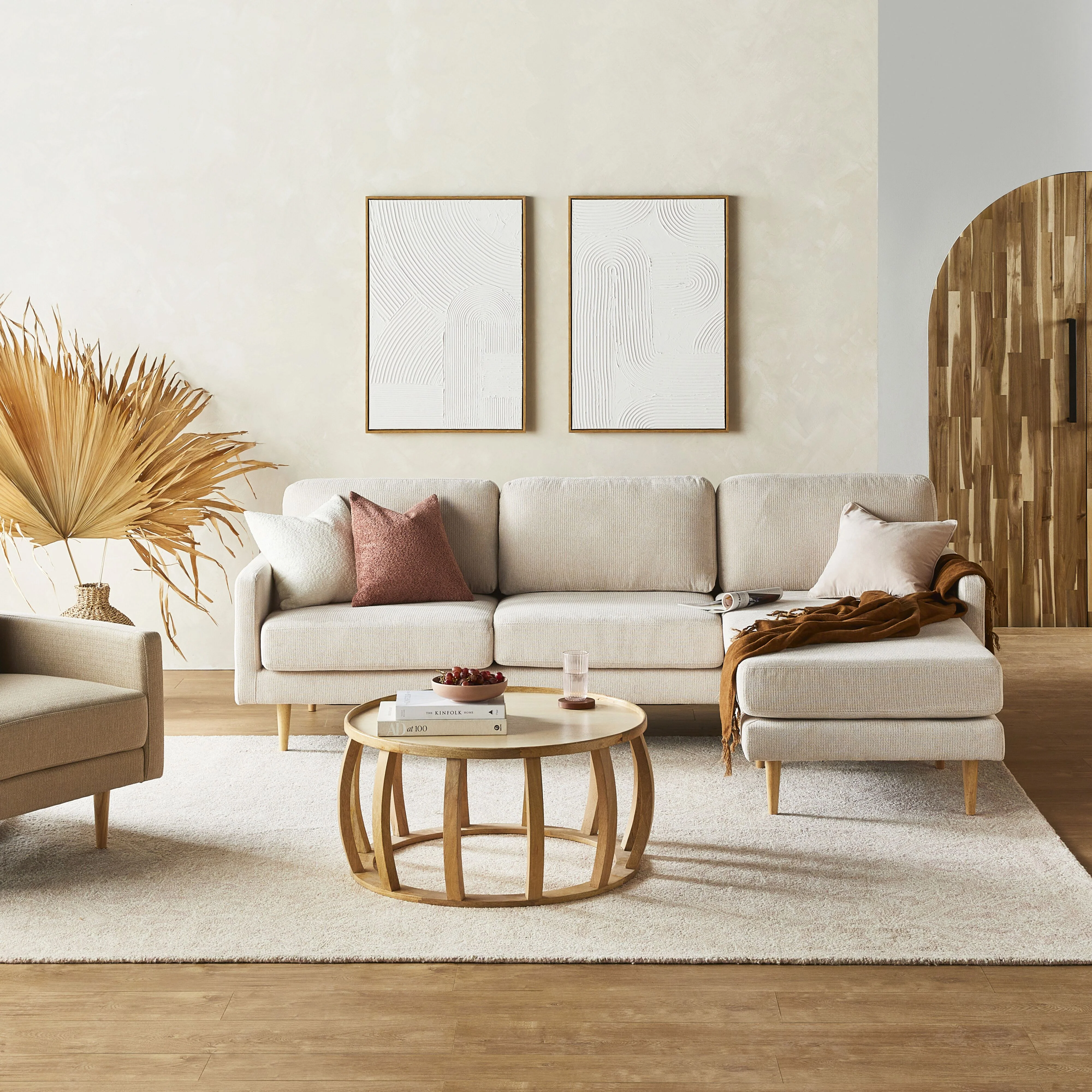Boden 3 Seater Sofa with Reversible Chaise Sorrento Almond - Image 8