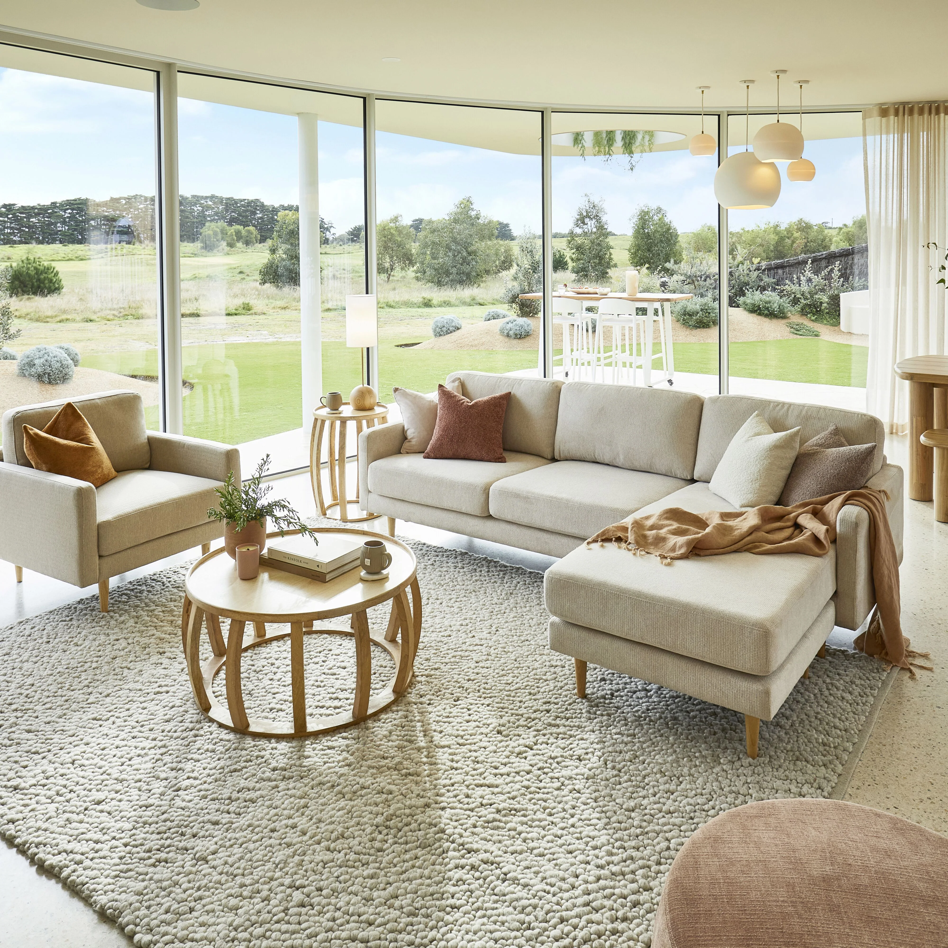 Boden 3 Seater Sofa with Reversible Chaise Sorrento Almond - Image 9