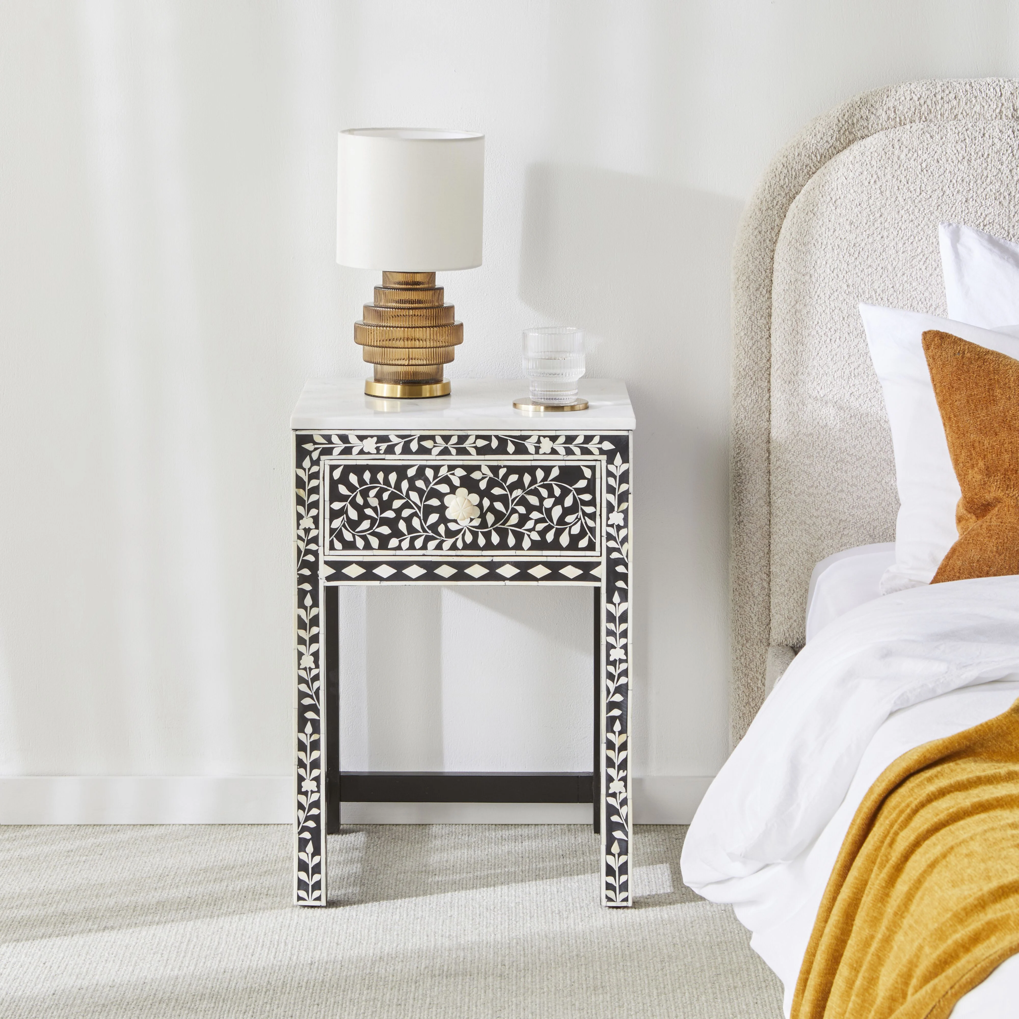 Bone Inlay Bedside Black - Image 10