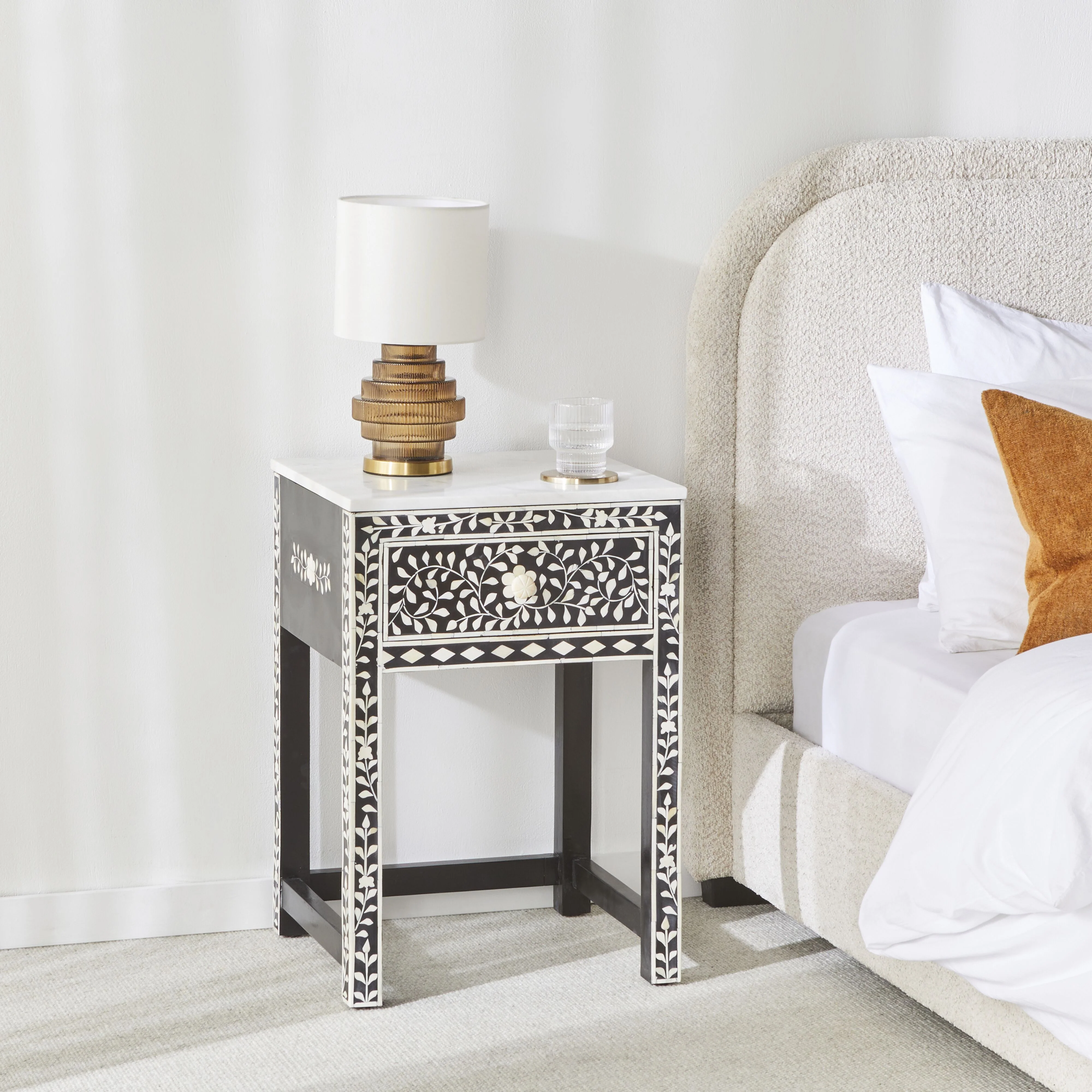 Bone Inlay Bedside Black - Image 8