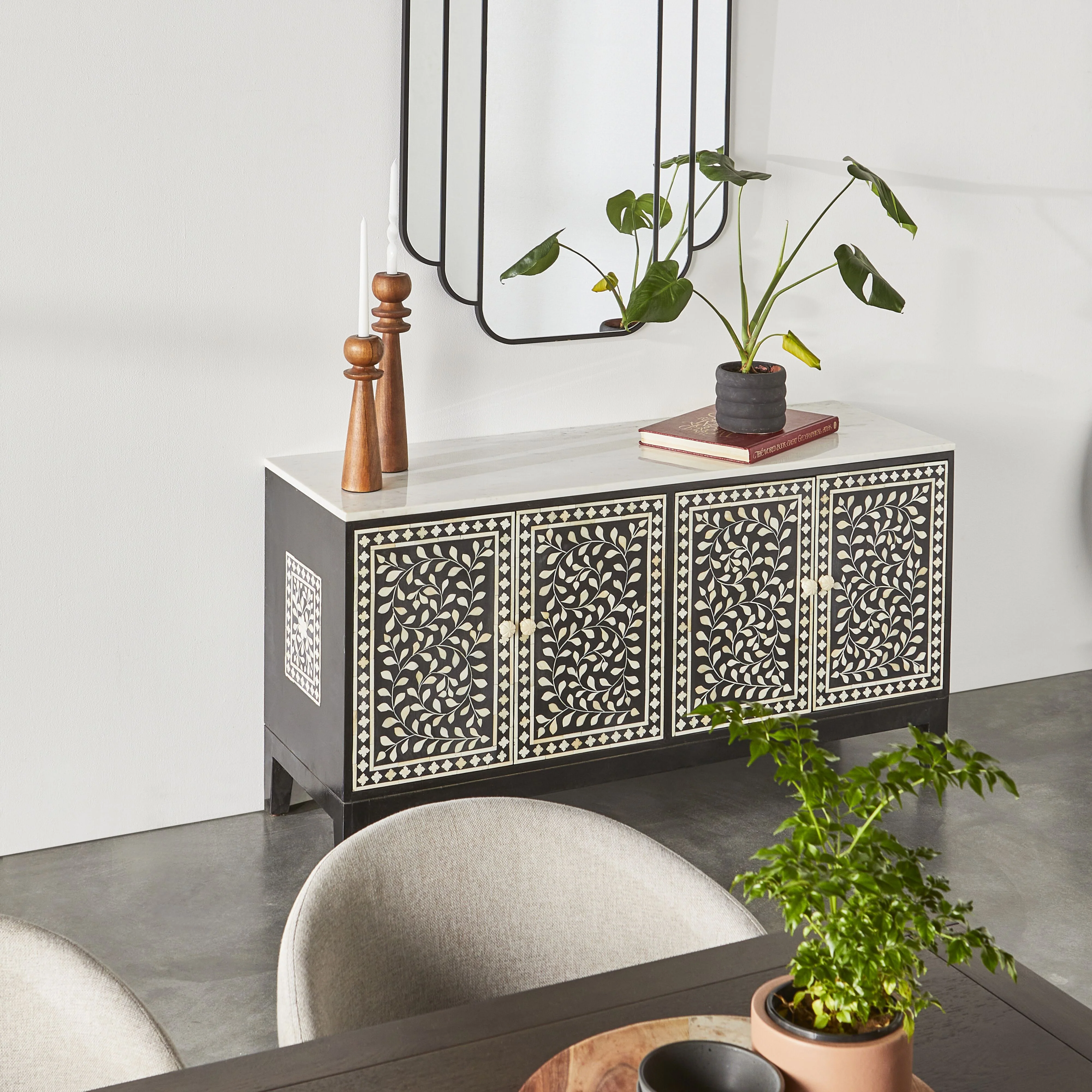 Bone Inlay Sideboard Black - Image 12