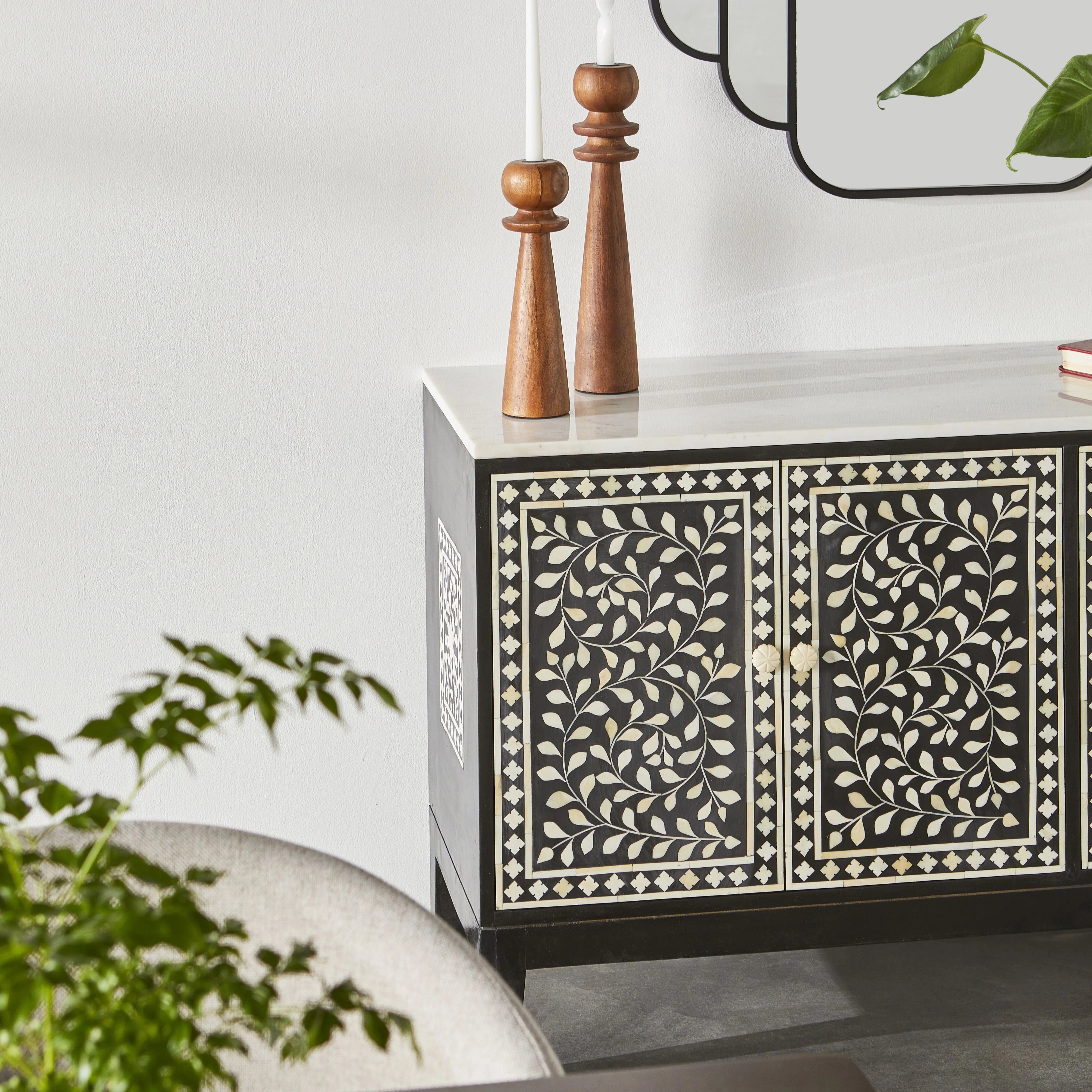 Bone Inlay Sideboard Black - Image 13