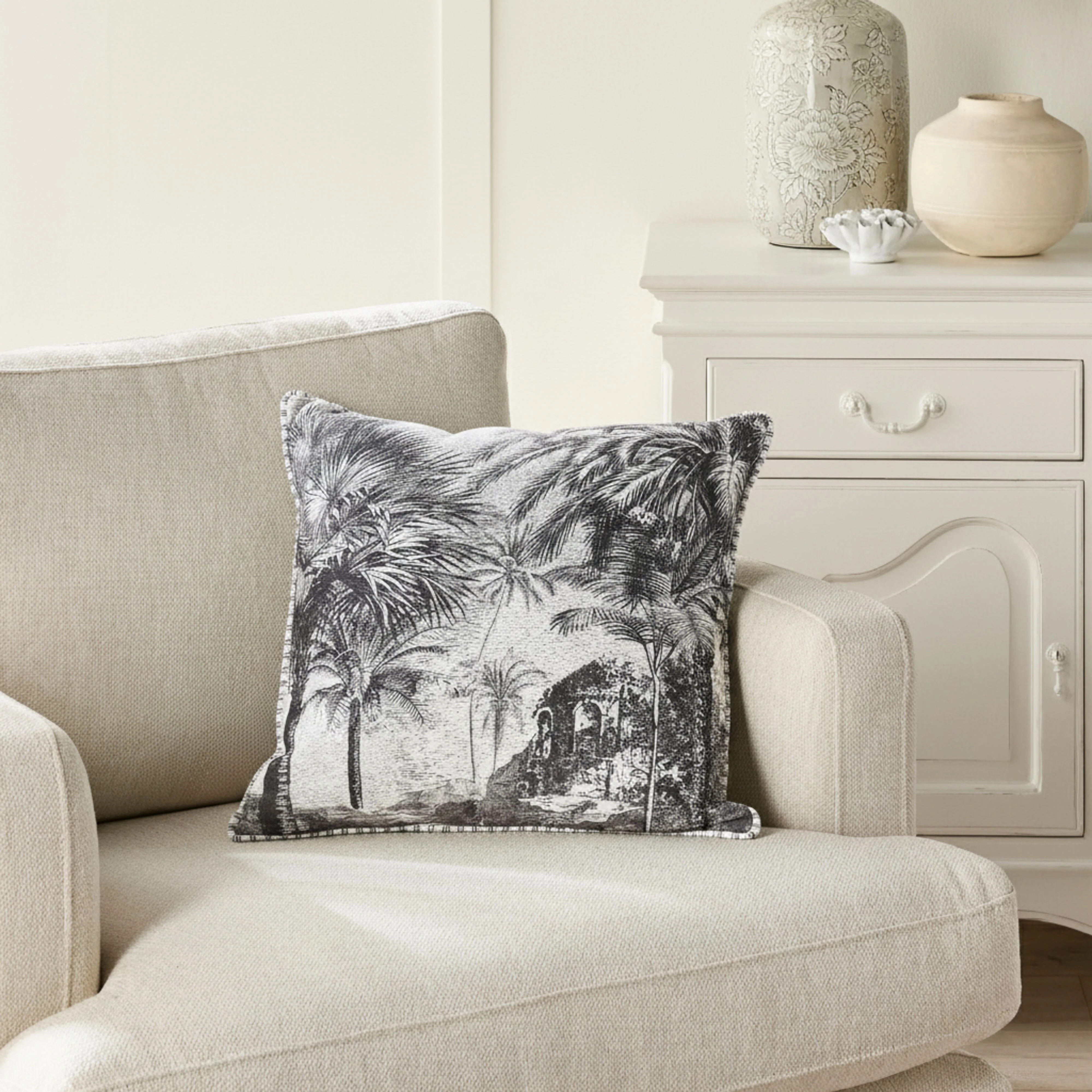 Botanica Jungle Toile Cushion 45x45cm - Image 5