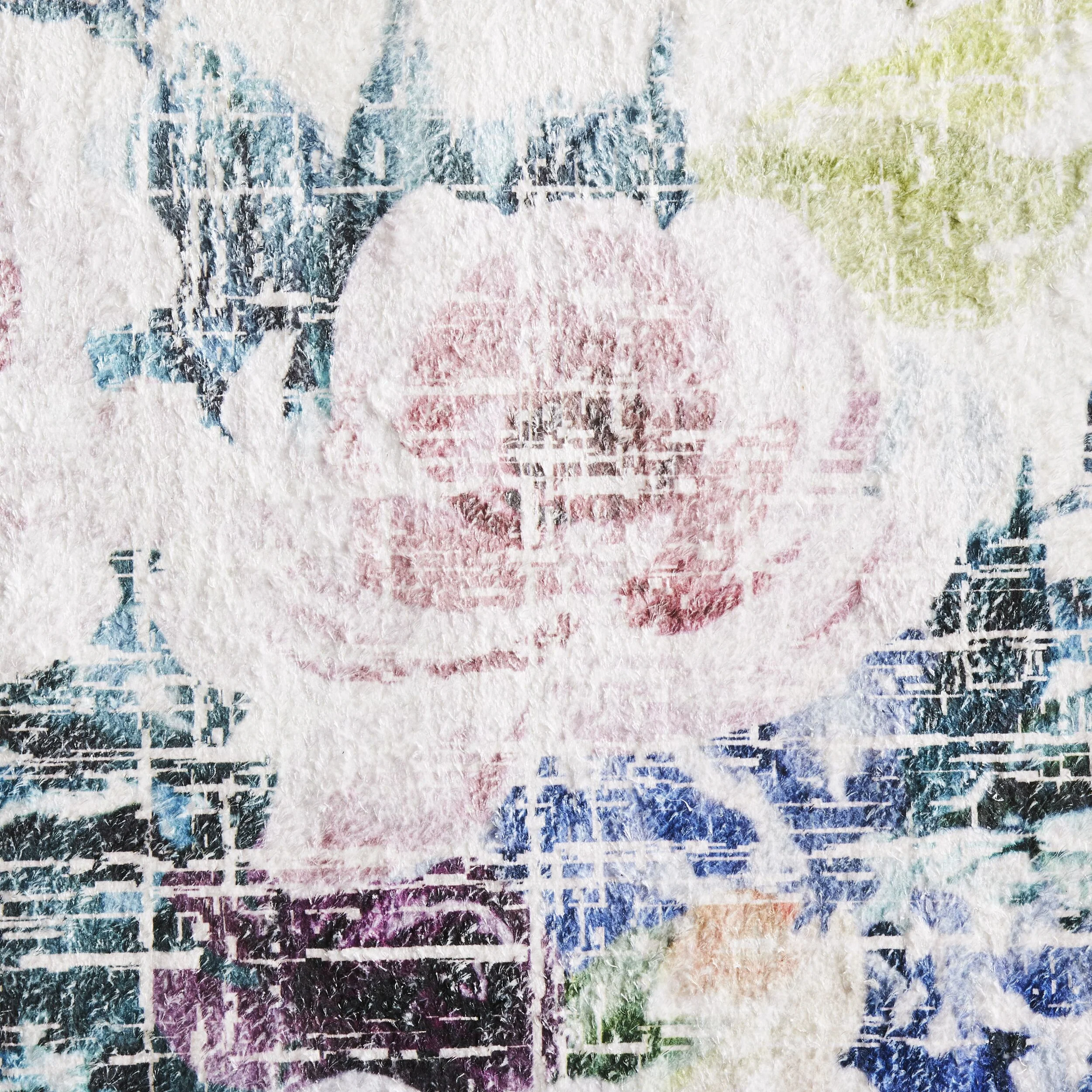 Botanical Snow Digital Printed Tufted Shaggy Rug 240x150cm - Image 5