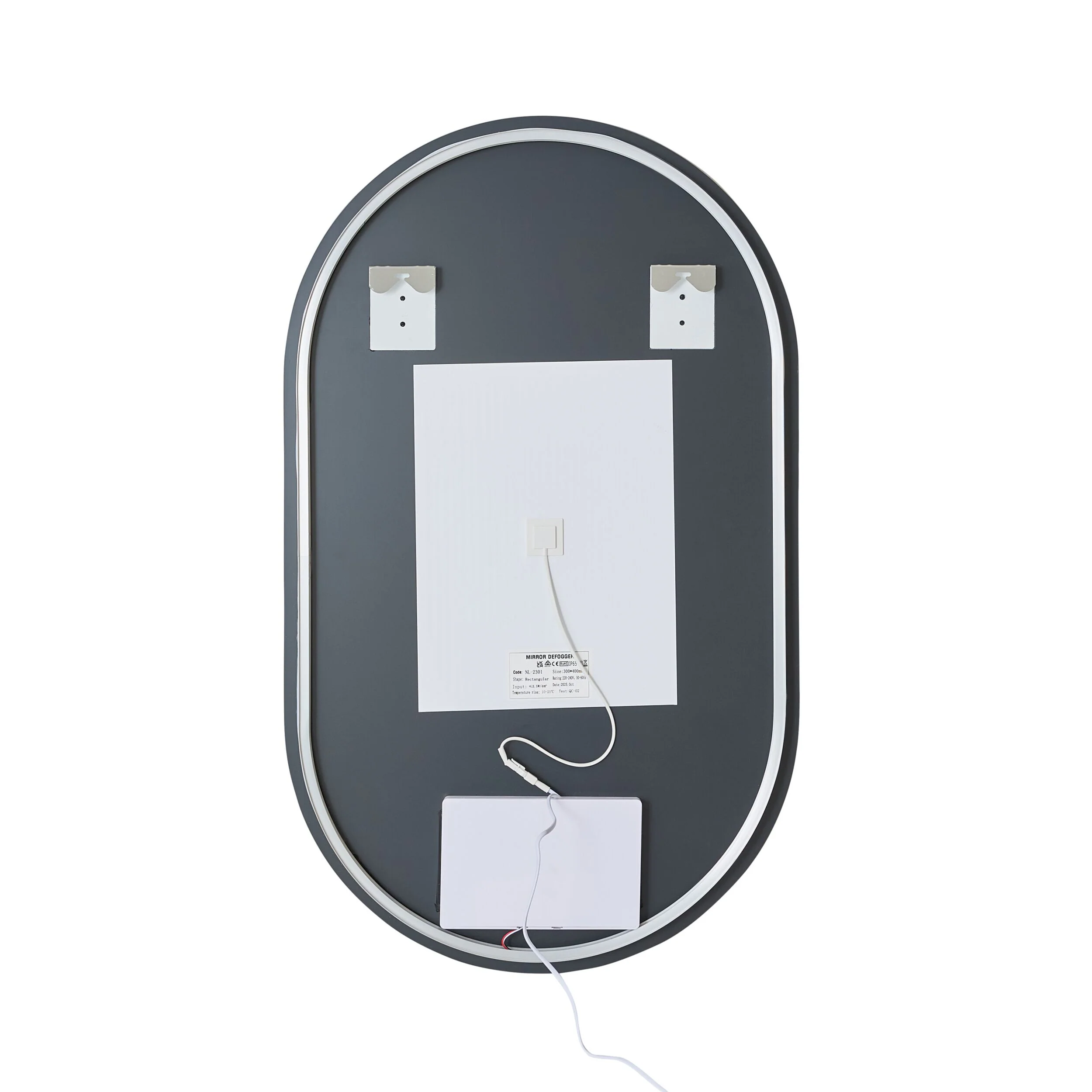Bowen Oval LED Vanity Mirror Silver 60x100cm - Image 6