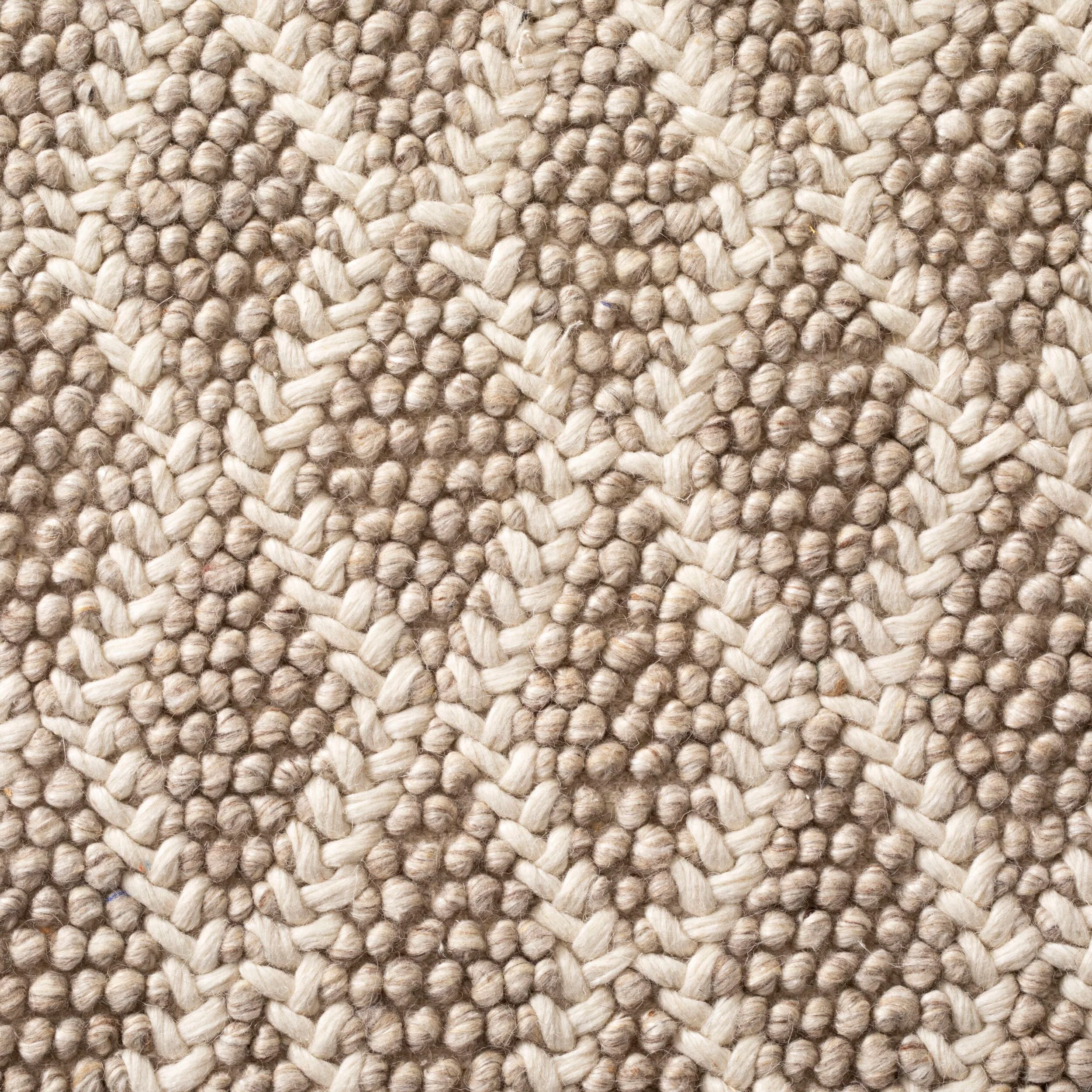 Braided Diamond Hand Woven Wool Blend Natural & Cream Rug 300x240cm - Image 3