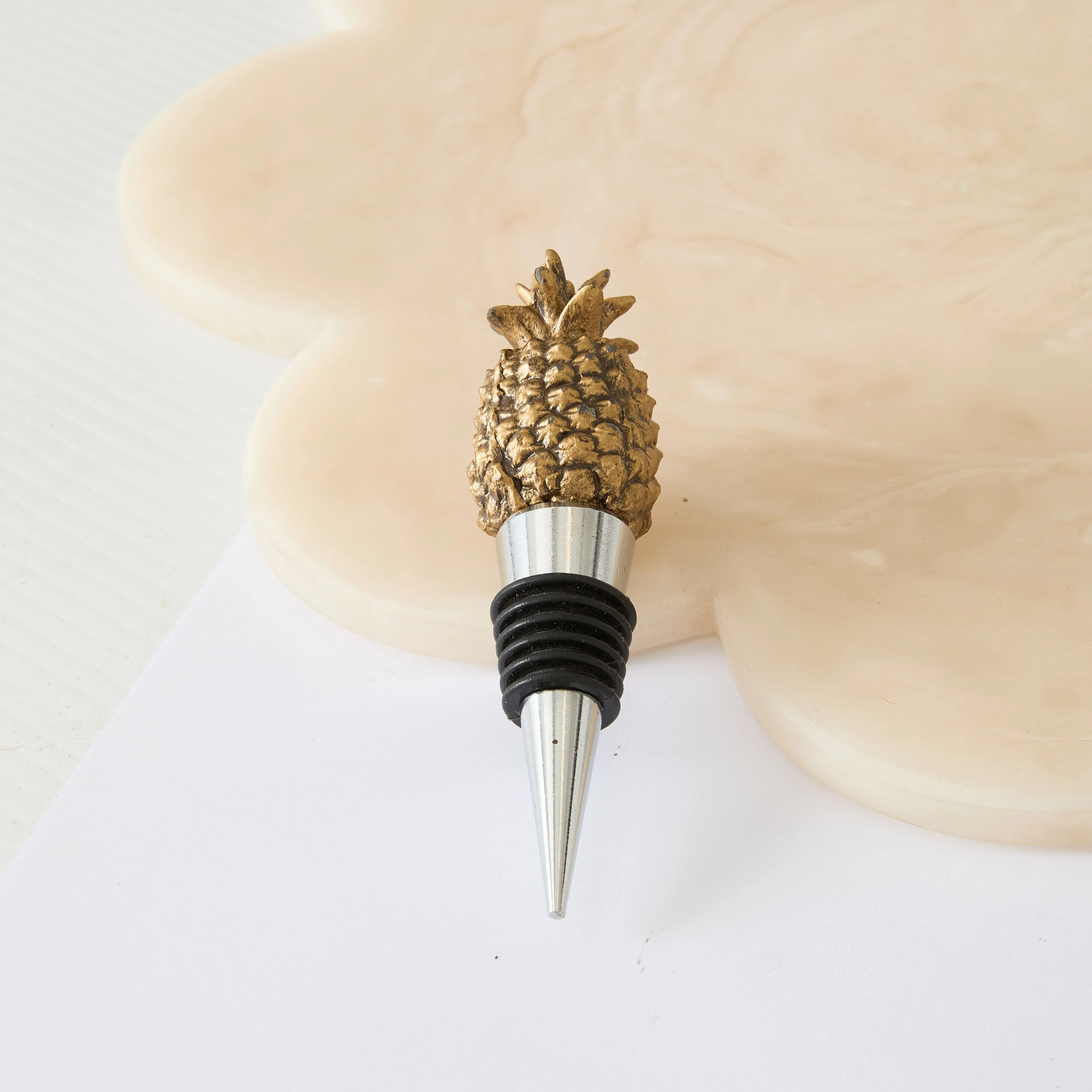 Brass Pineapple Bottle Stopper - Image 3