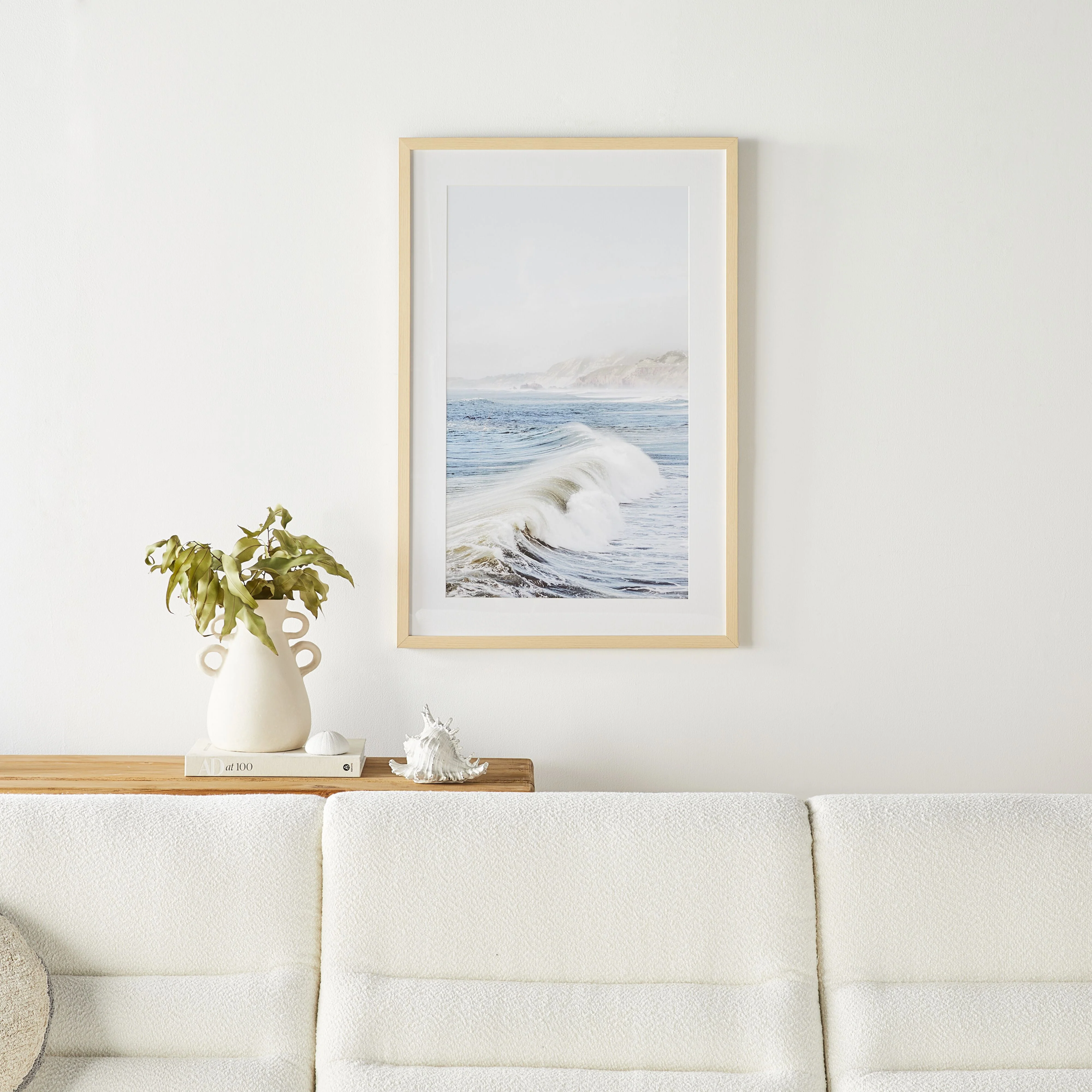Breaking Waves Framed Glass Print 70x105cm - Image 4