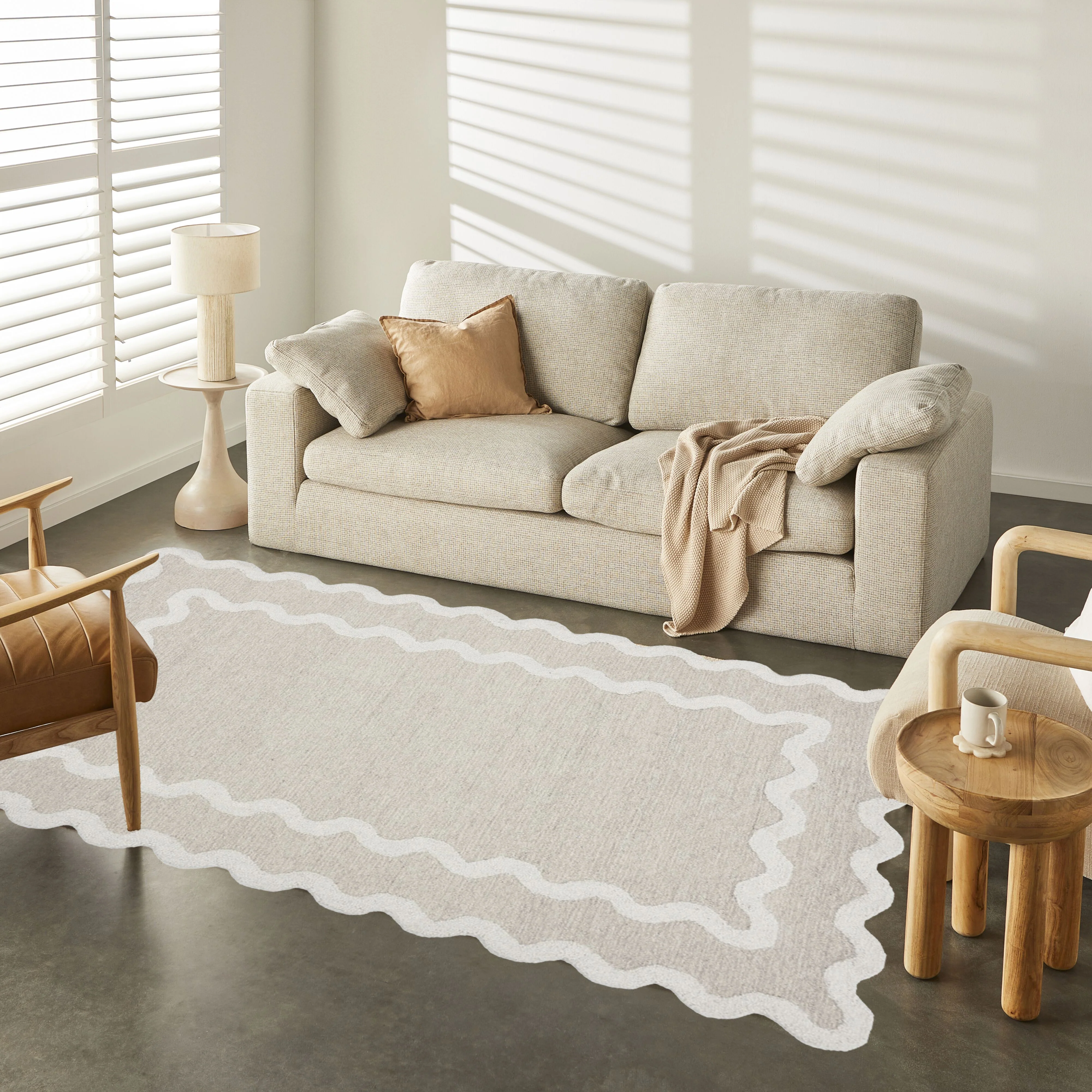 Bromby Scalloped Wool Rug 150x240cm - Image 5