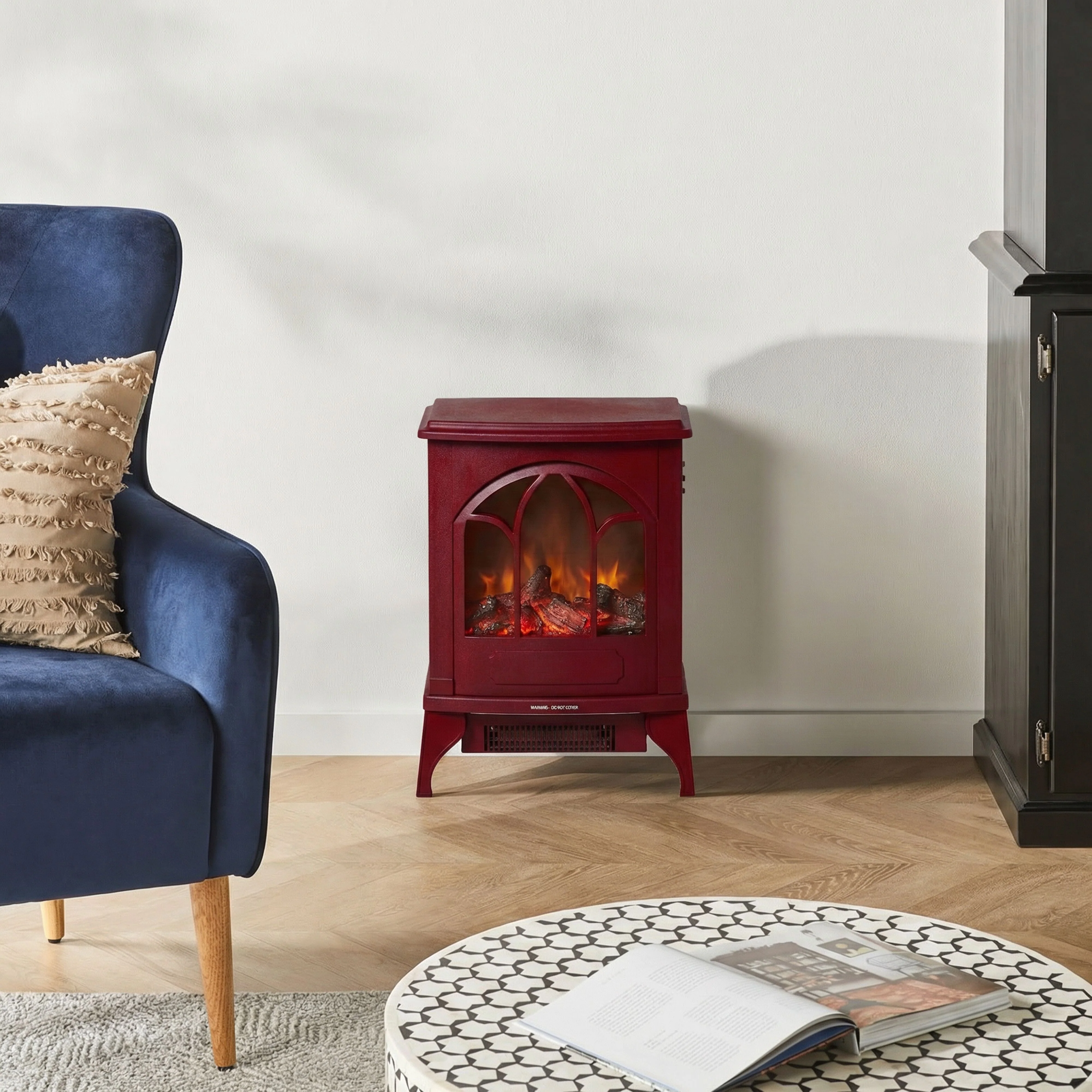 Bromley Electric Fireplace Burgundy - Image 8