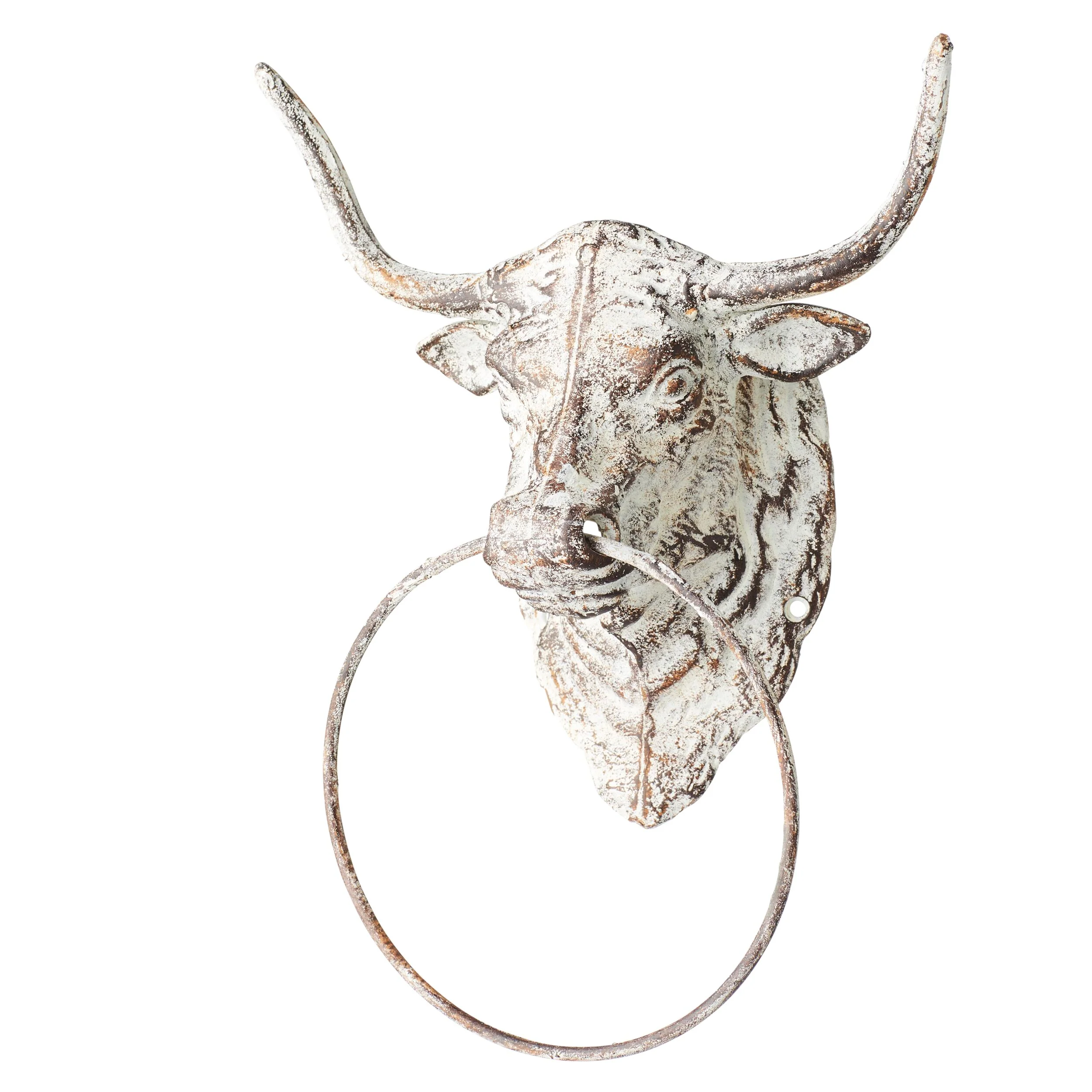 Bull Antique White Towel Holder 30x23cm - Image 2