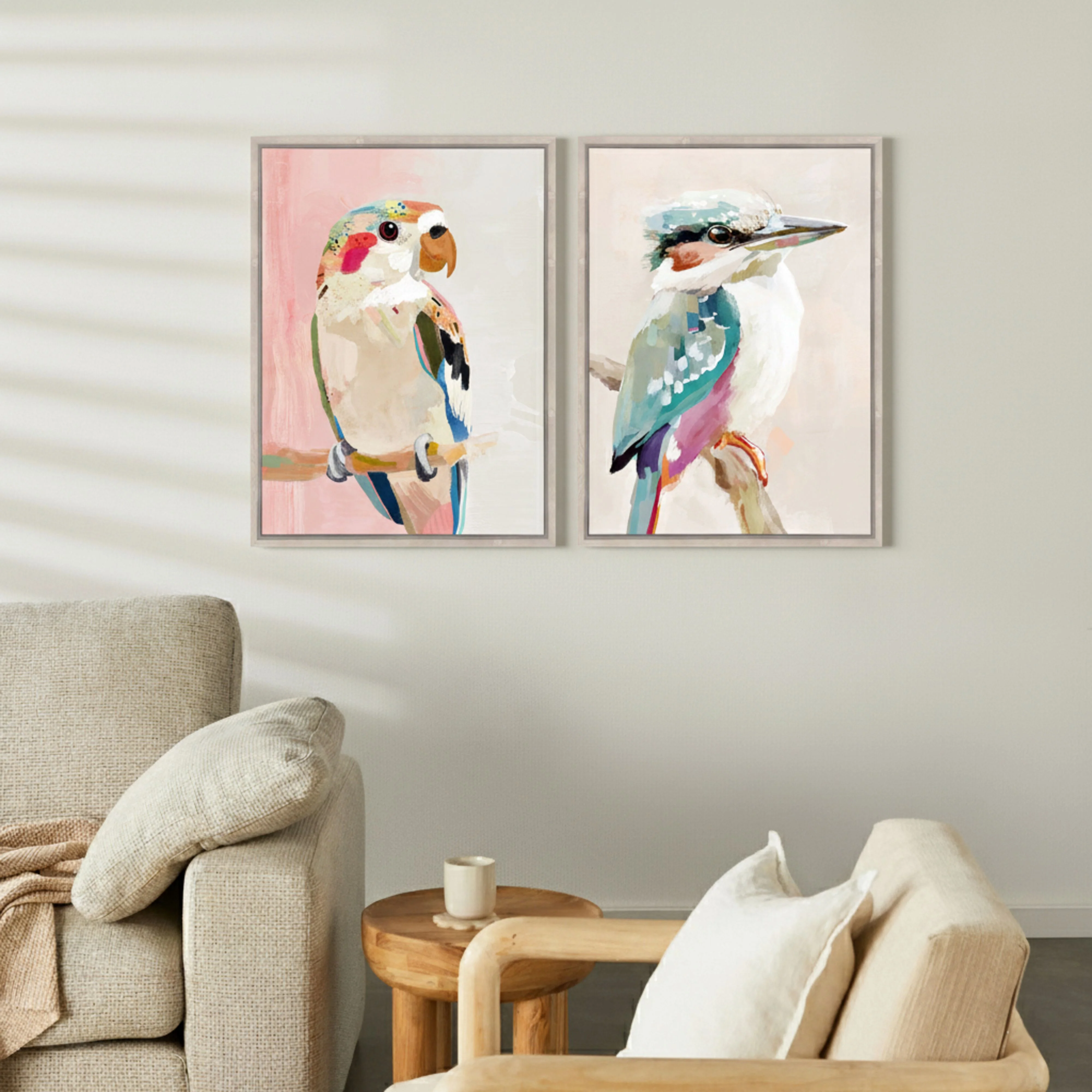 Bushland Chorus Textured Framed Print Duo 90X60cm - Image 2