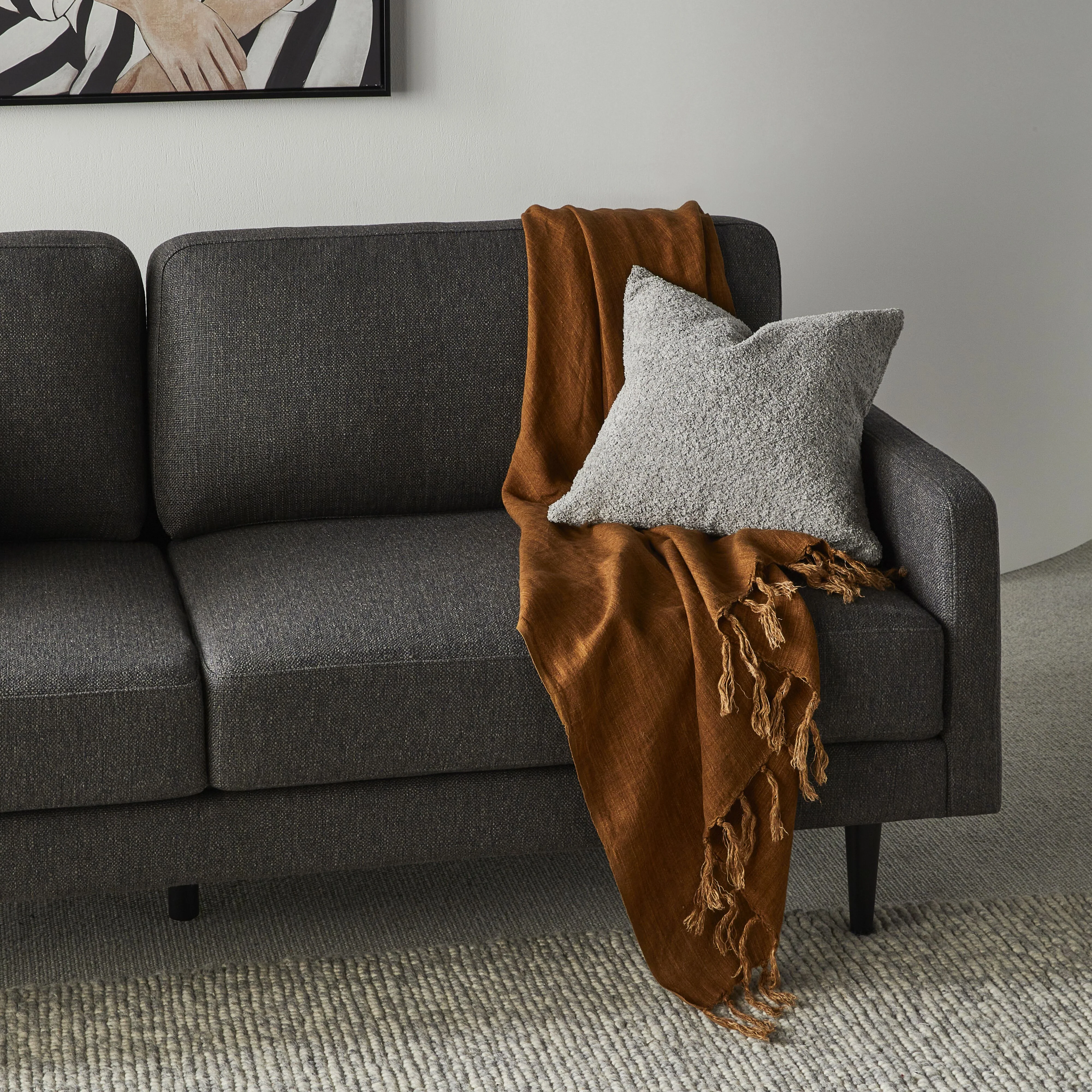 Byron Boucle Cushion Fog 45x45cm - Image 4