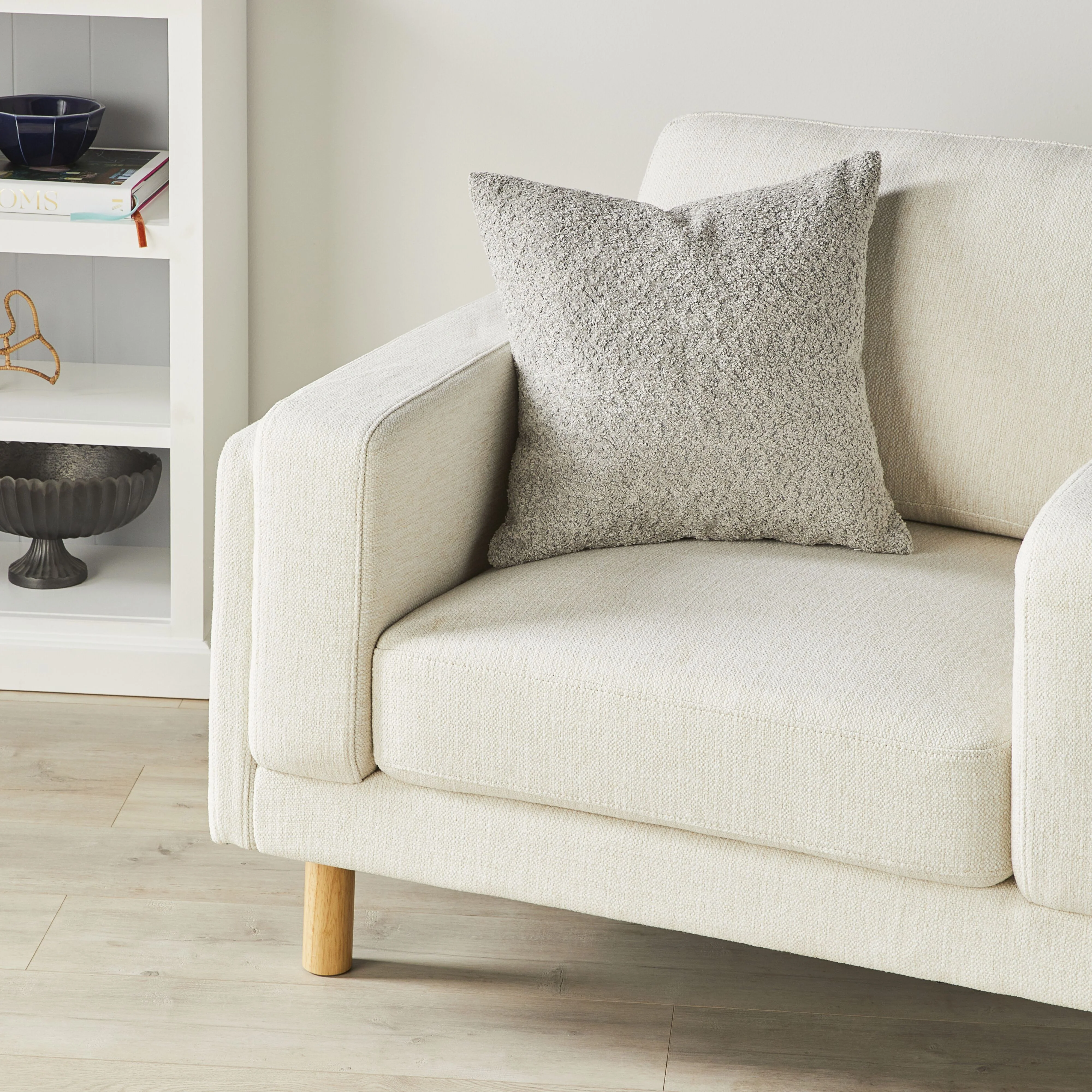 Byron Boucle Cushion Fog 45x45cm - Image 5