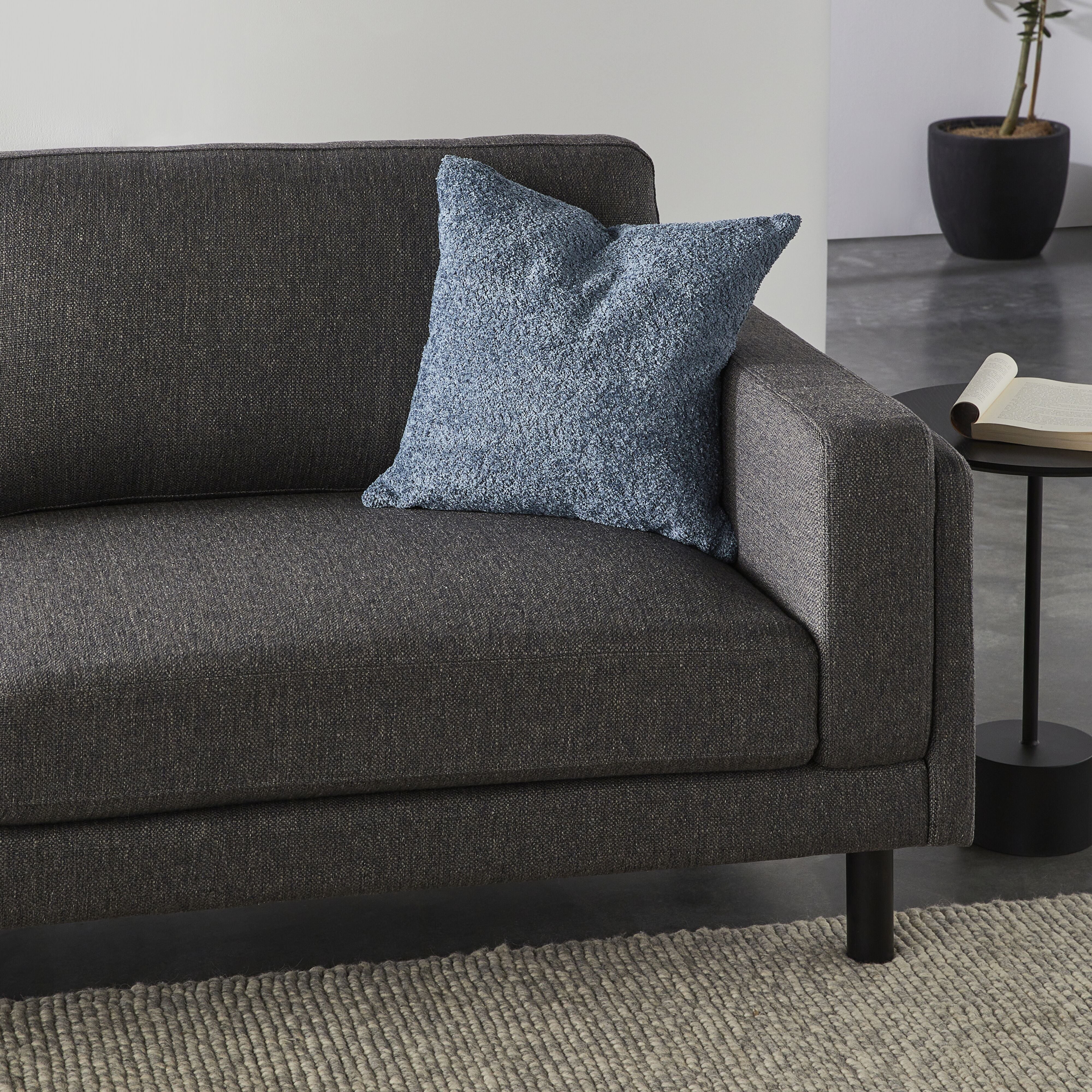 Byron Boucle Cushion Storm Blue 45x45cm - Image 3