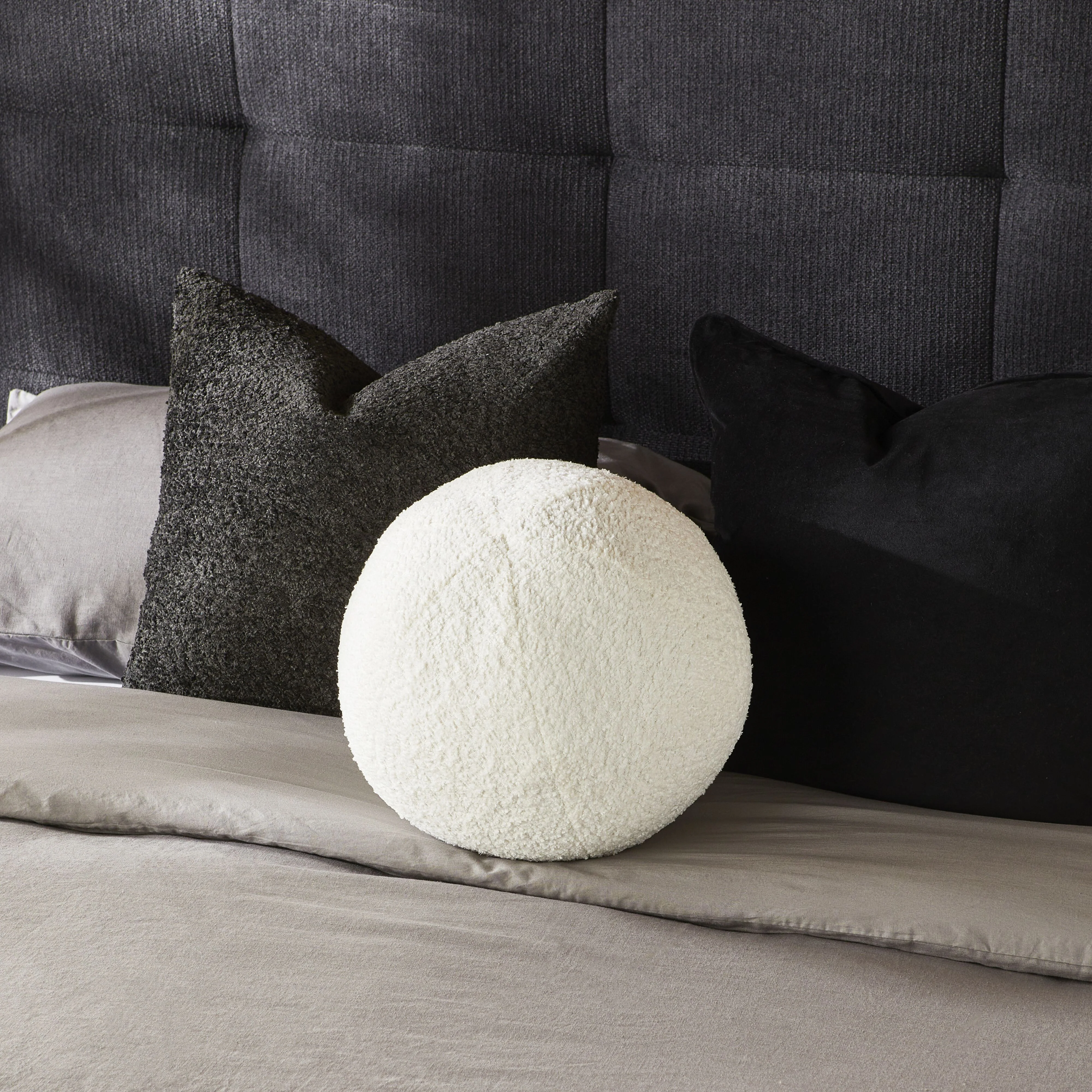 Byron Boucle Sphere Cushion Cloud 30cm - Image 4