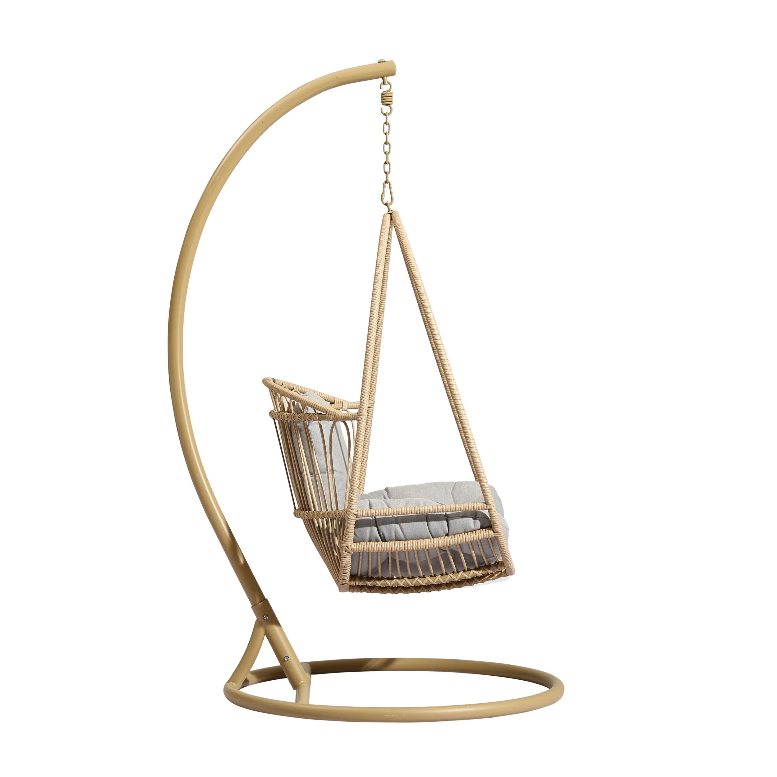 Byron Hanging Chair Natural/Taupe Grey Cushion - Image 2
