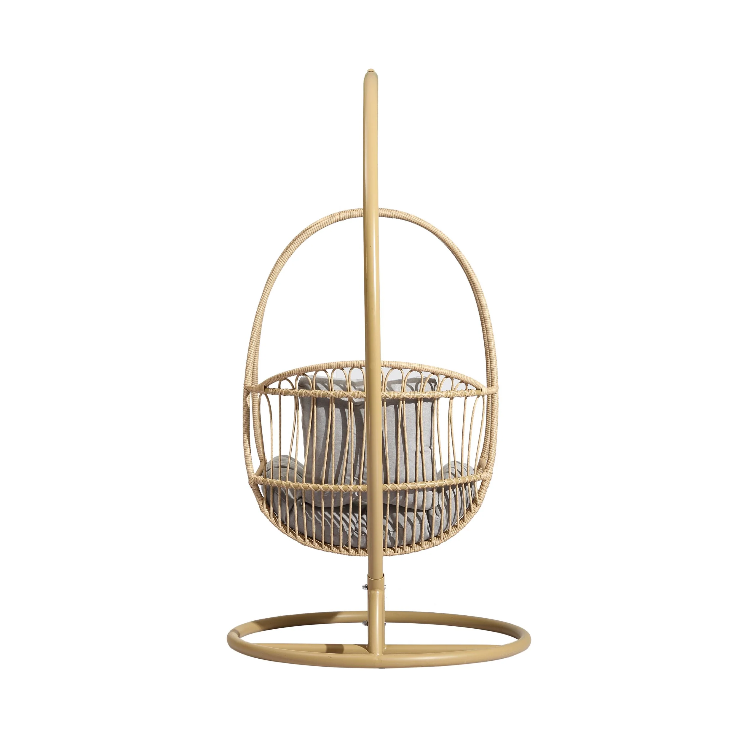 Byron Hanging Chair Natural/Taupe Grey Cushion - Image 3