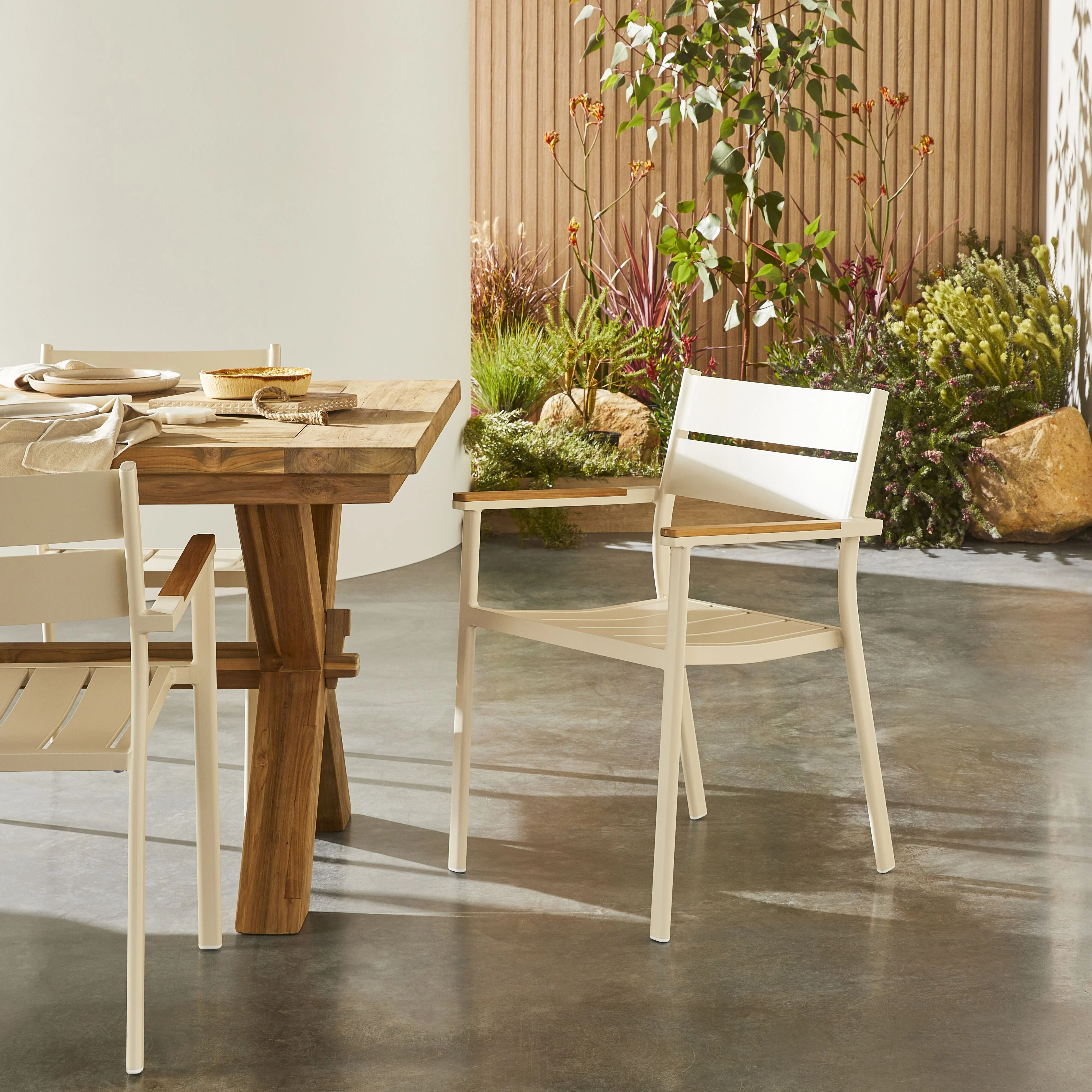 Caden Aluminium Dining Chair Chalk - Image 6