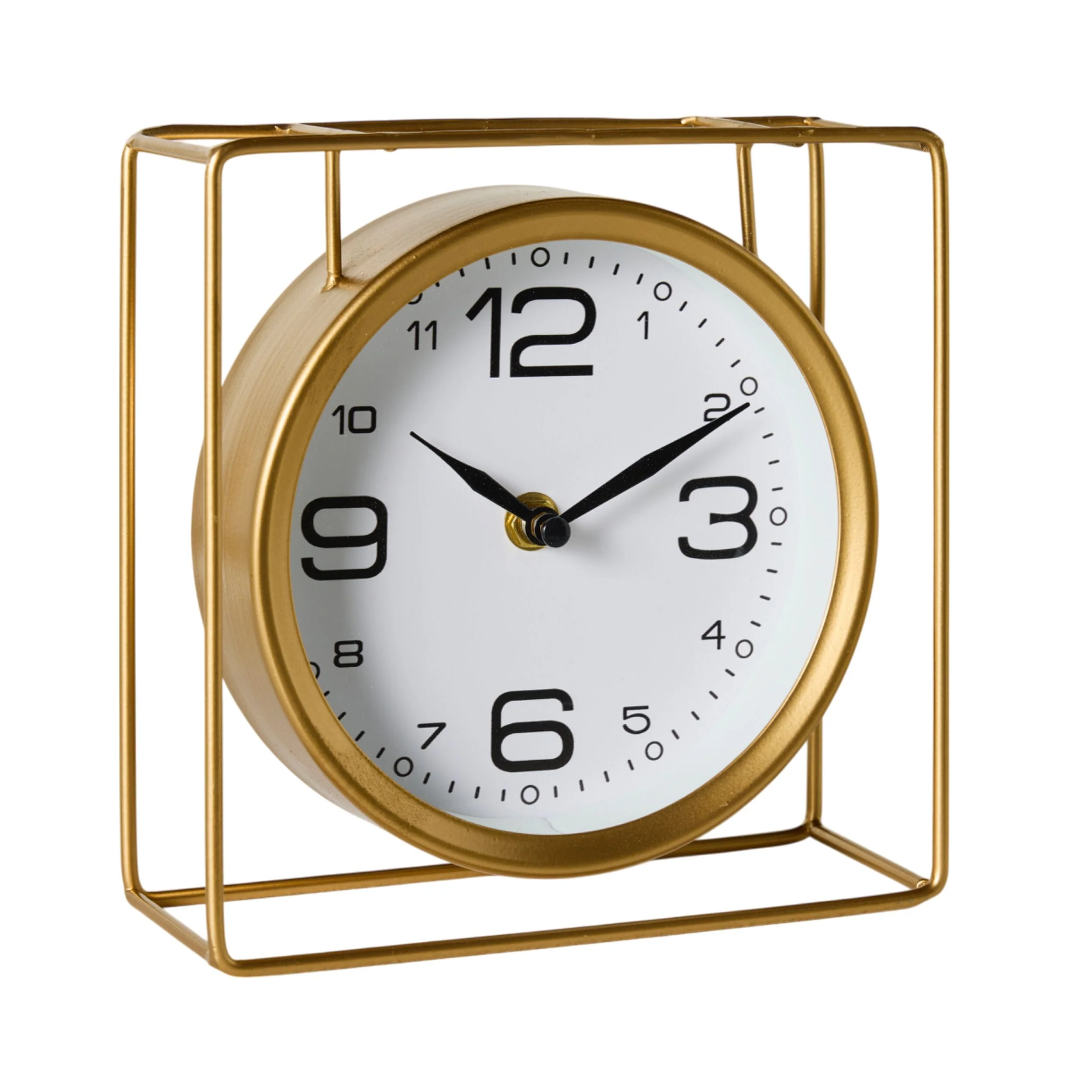 Caged Mantel Clock Gold 18x18x7cm - Image 2